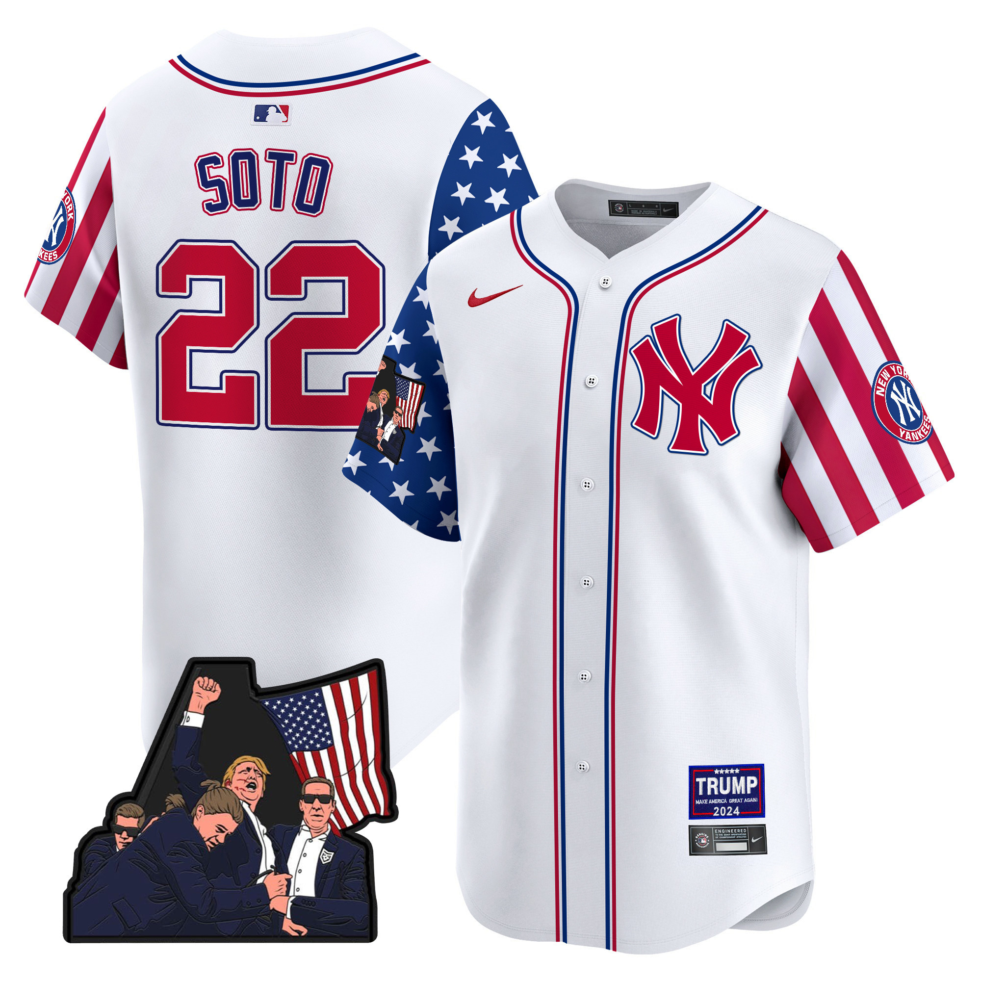 Men's Juan Soto New York Yankees Make American Great Again Vapor Premier Limited White Jersey - All Stitched