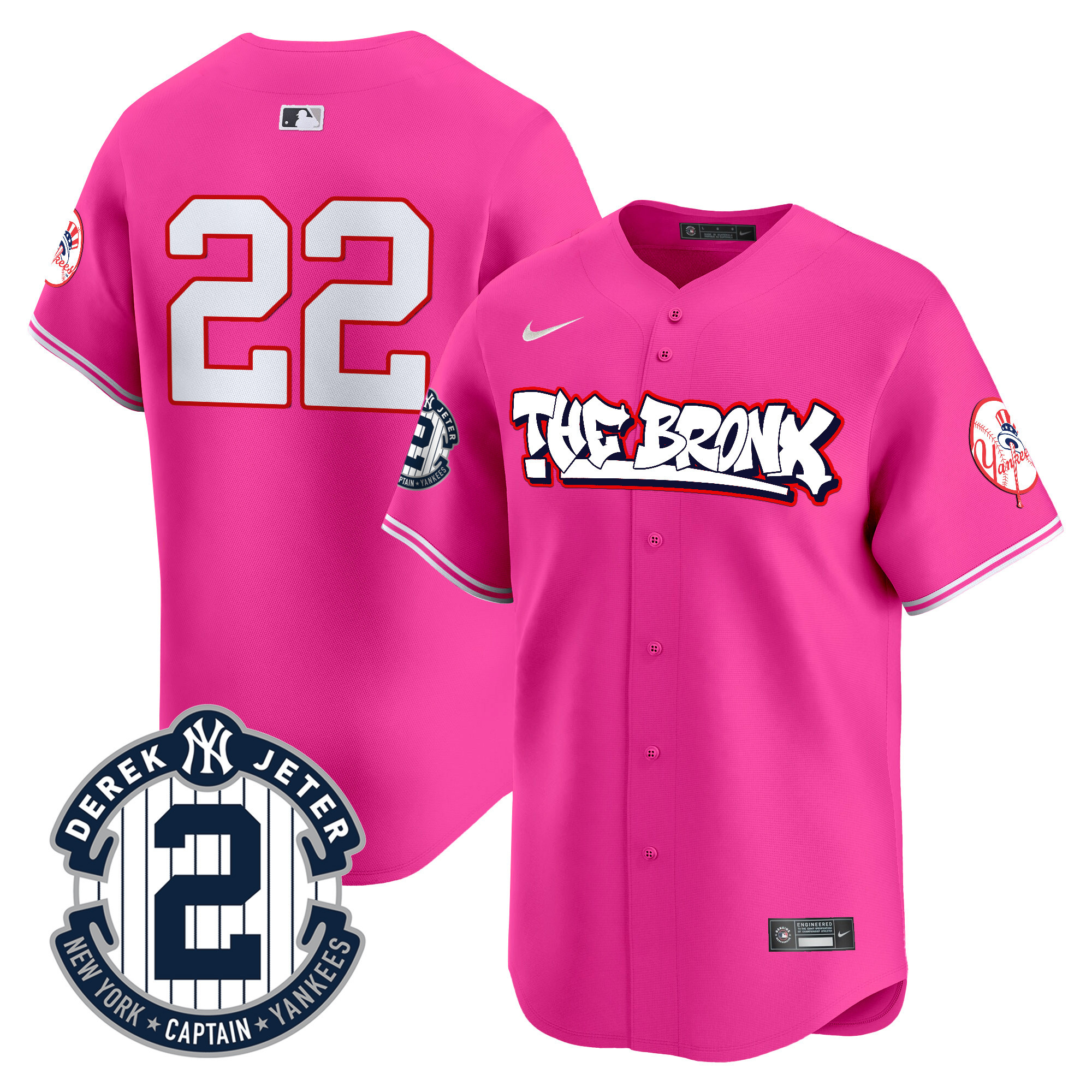 Men's Juan Soto New York Yankees The Bronx Graffiti Vapor Premier Limited Pink Jersey V8 - All Stitched