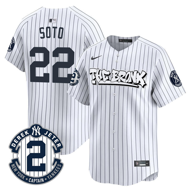 Men's Juan Soto New York Yankees The Bronx Graffiti Vapor Premier Limited Pinstripe Jersey - All Stitched