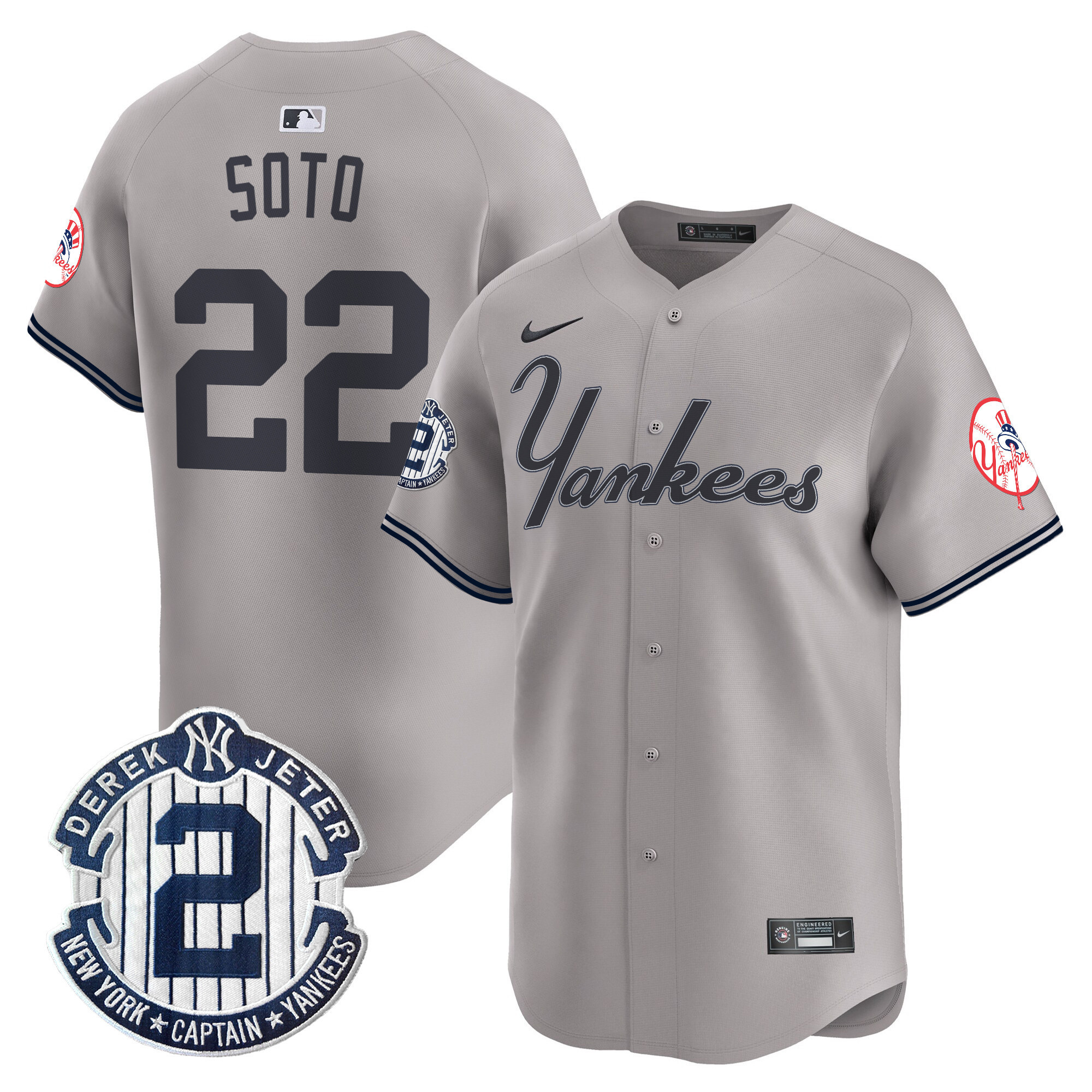 Men's Juan Soto New York Yankees Throwback Vapor Premier Limited Gray Jersey - All Stitched