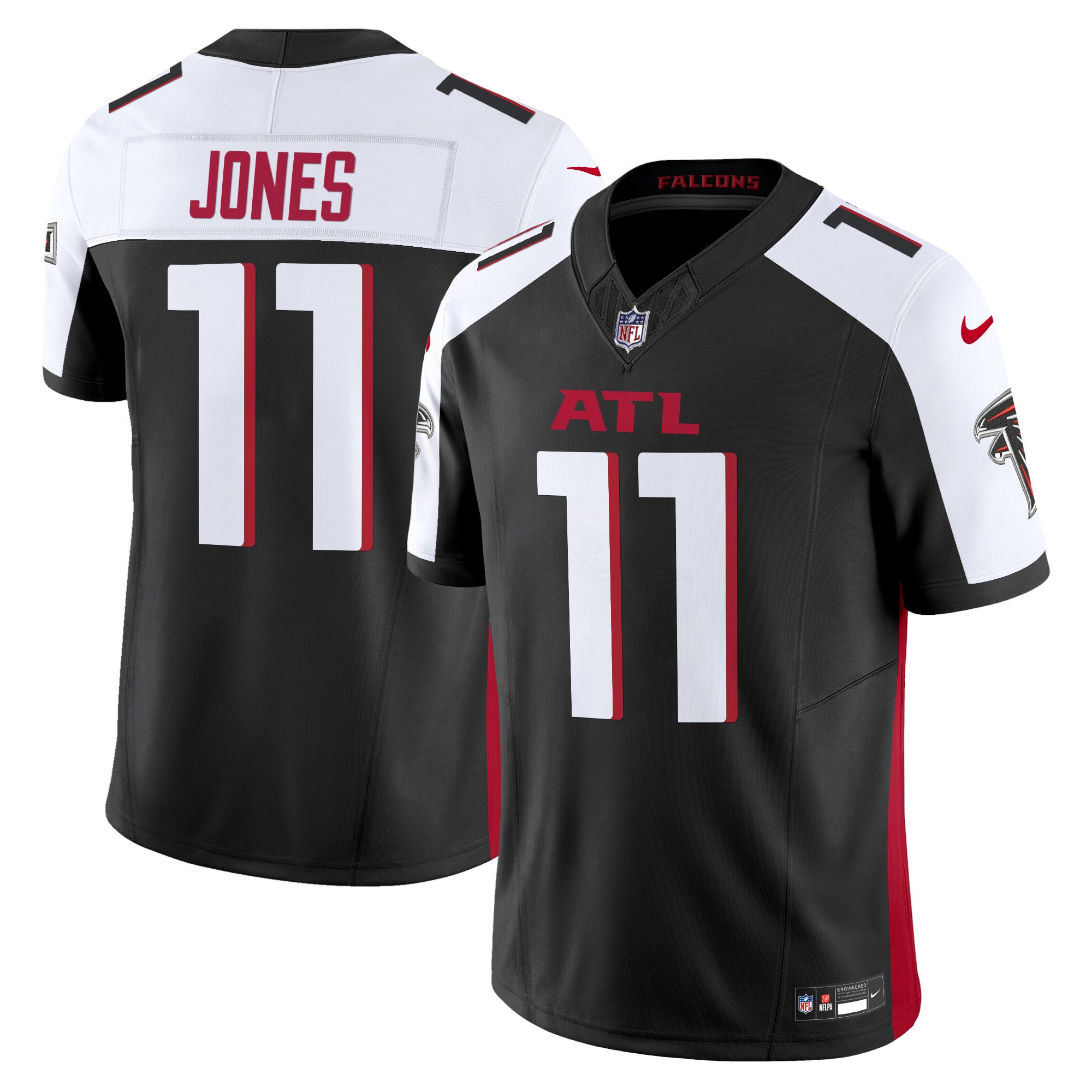 Men's Julio Jones Atlanta Falcons 2024 Vapor Limited Black Alternate Jersey - All Stitched