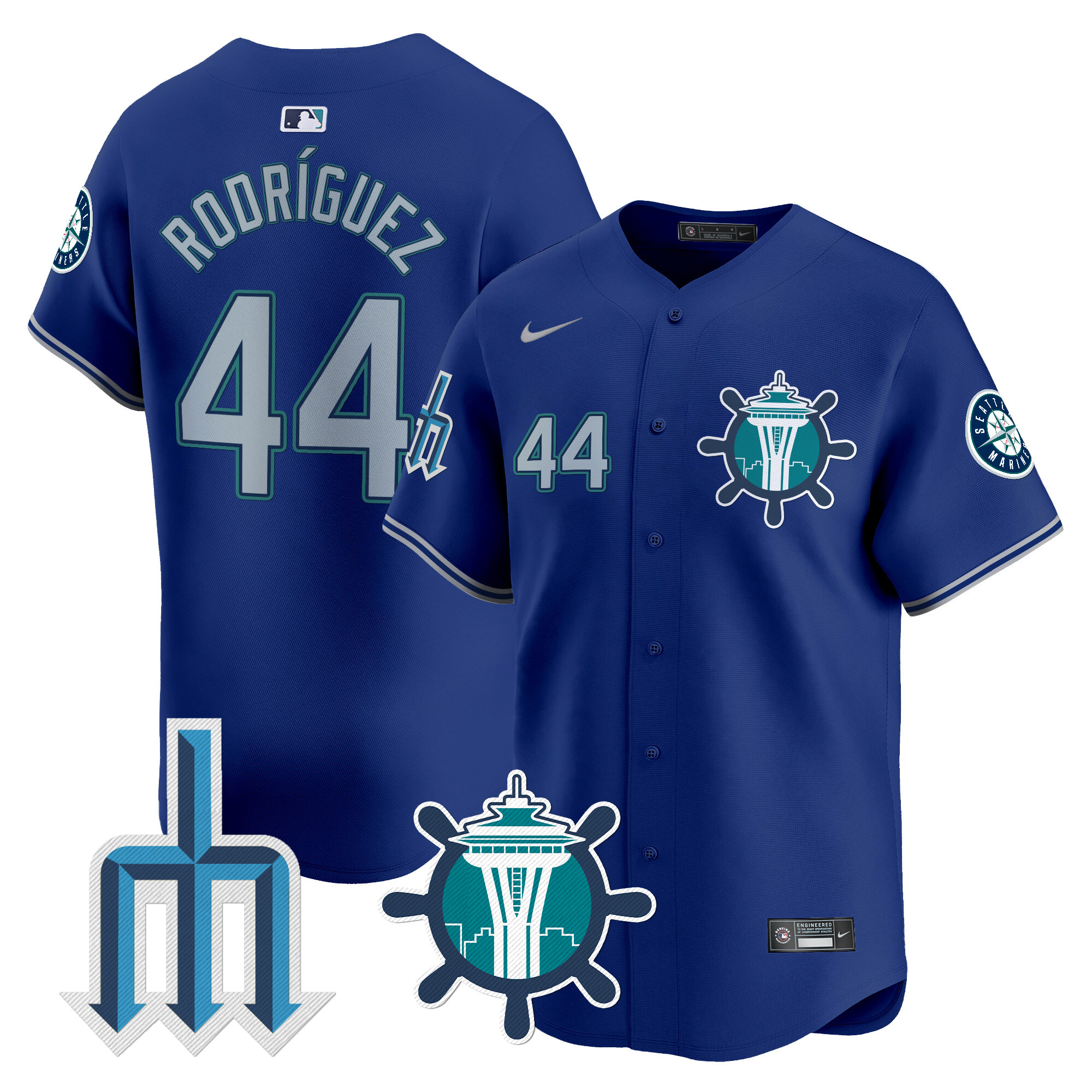 Men's Julio RodrÌguez Seattle Mariners Trident Patch Vapor Premier Limited Royal Jersey - All Stitched