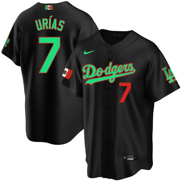 Men's Julio UrÌas Los Angeles Dodgers Mexican Heritage Black Mexico Jersey