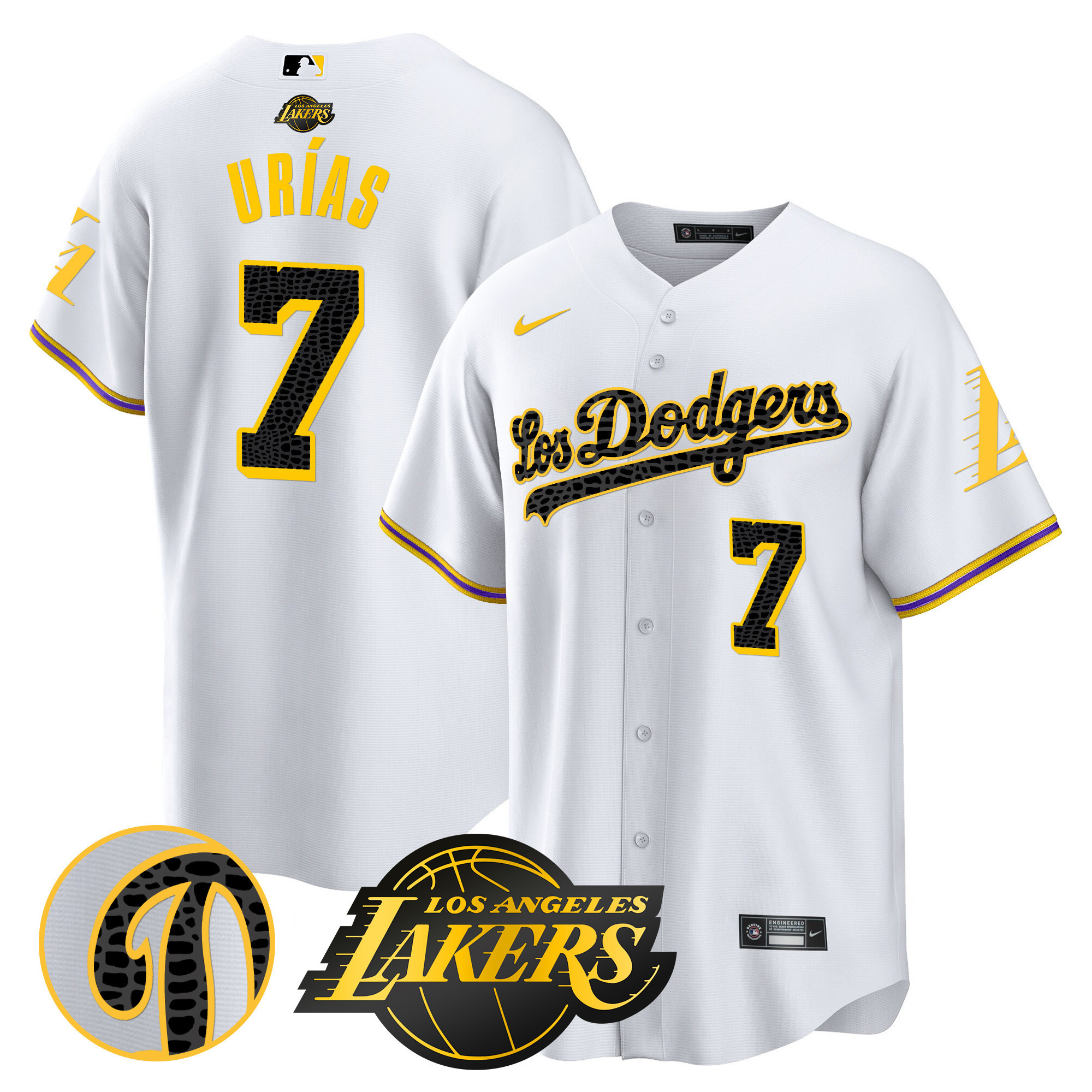 Men's Julio UrÌas Los Los Angeles Dodgers Cool Base Mamba White Jersey - All Stitched