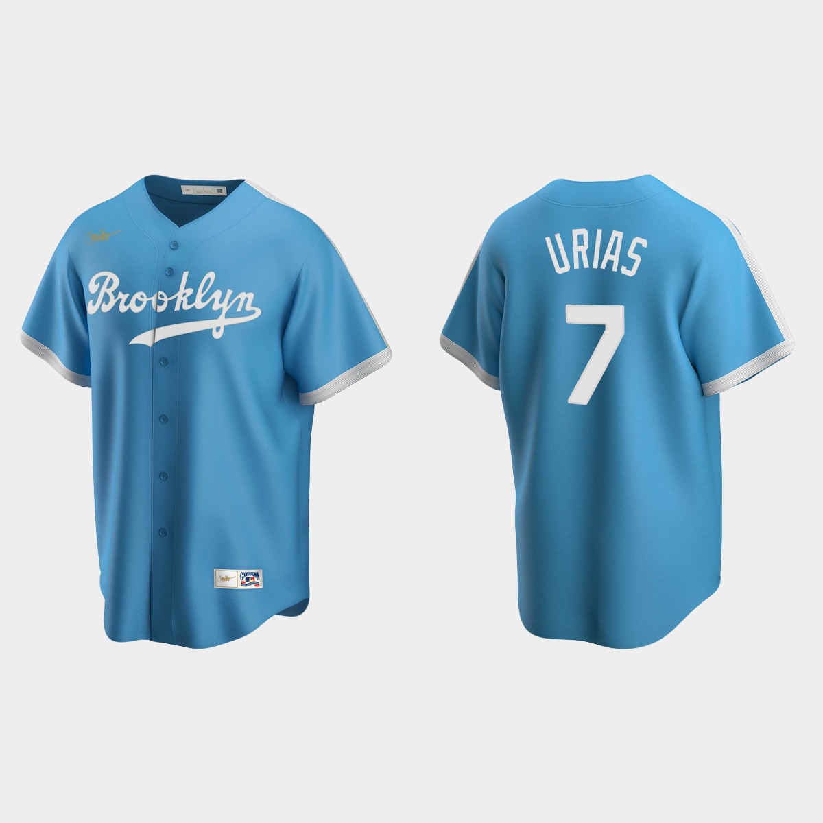 Men's Julio Urias #7 Los Angeles Dodgers Cooperstown Collection Alternate Jersey - Light Blue