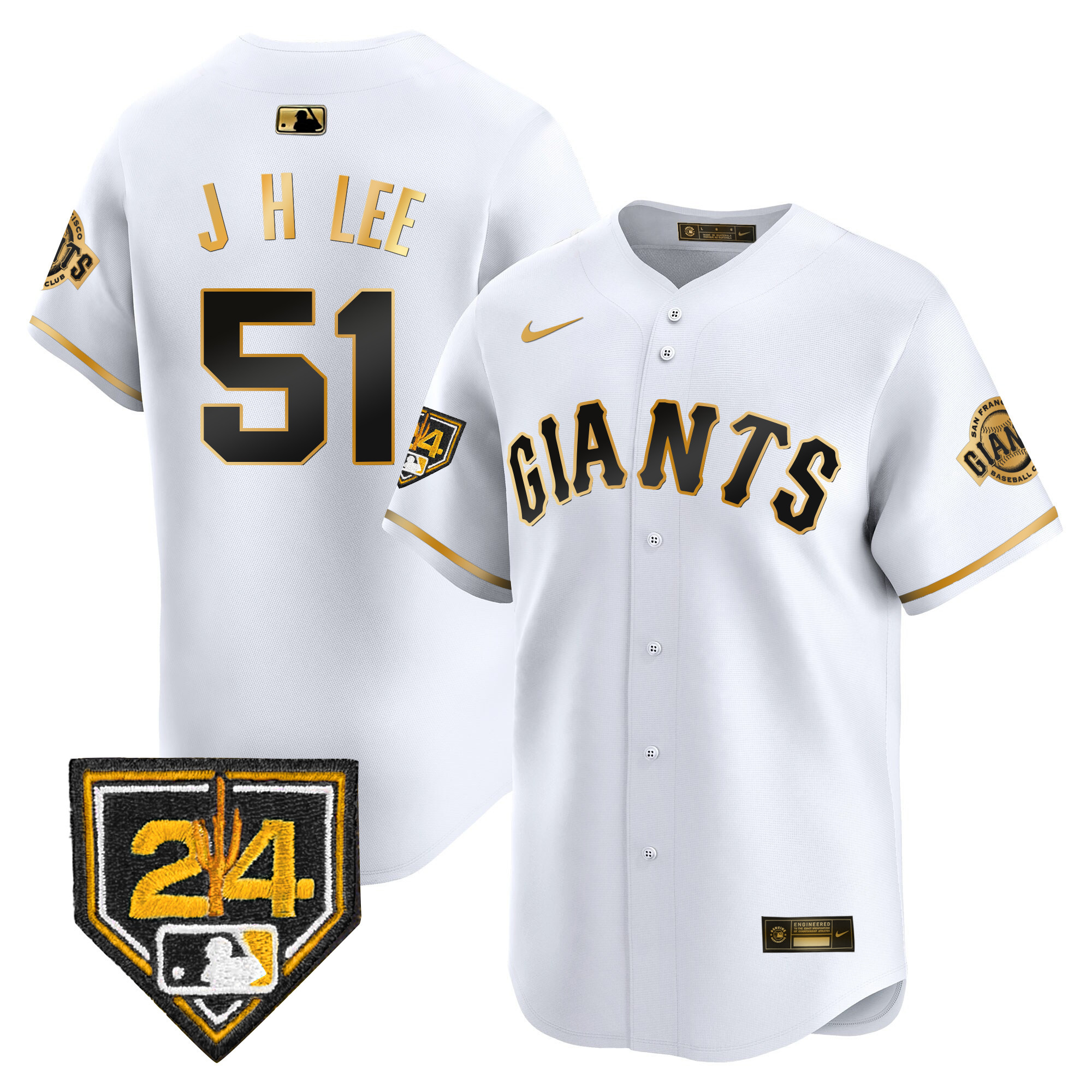 Men's Jung Hoo Lee San Francisco Giants 2024 Spring Training Vapor Premier Limited White Gold Jersey - All Stitched
