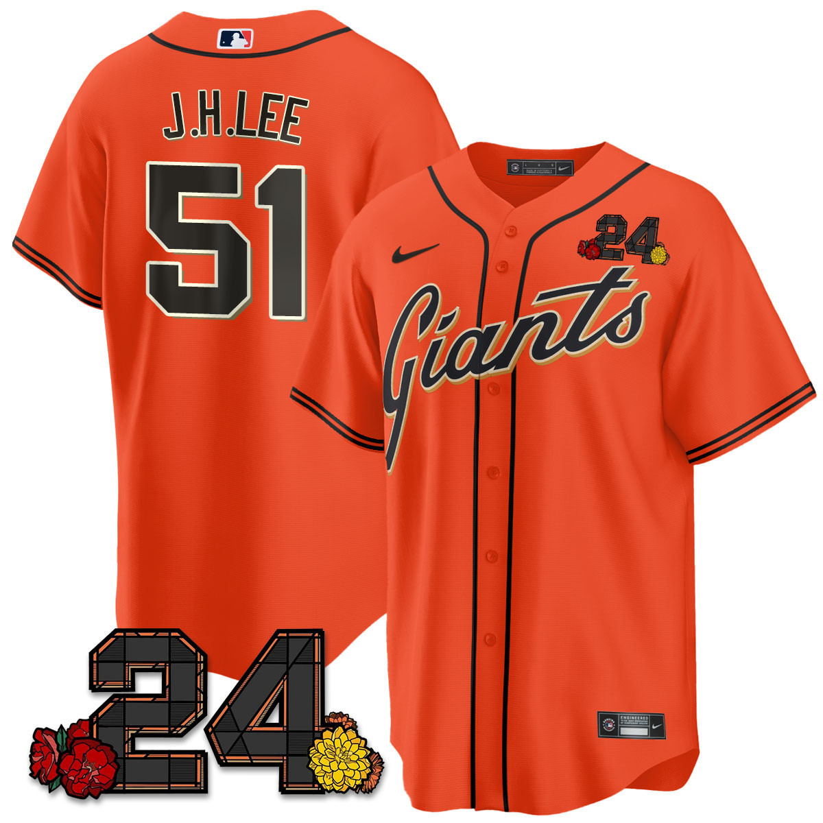 Men's Jung Hoo Lee San Francisco Giants 2024 Willie Mays Patch Vapor Premier Limited Orange Jersey V2 - All Stitched
