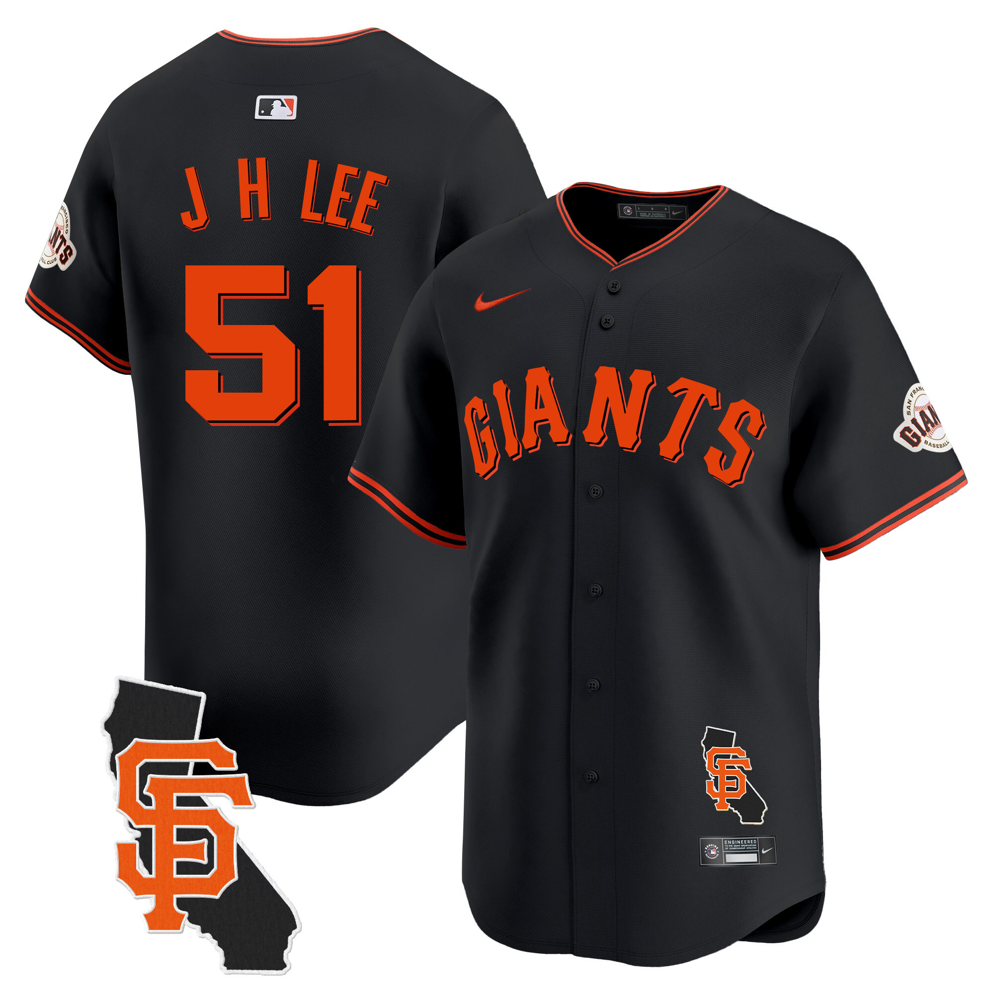 Men's Jung Hoo Lee San Francisco Giants California Patch Vapor Premier Limited Black Jersey - All Stitched