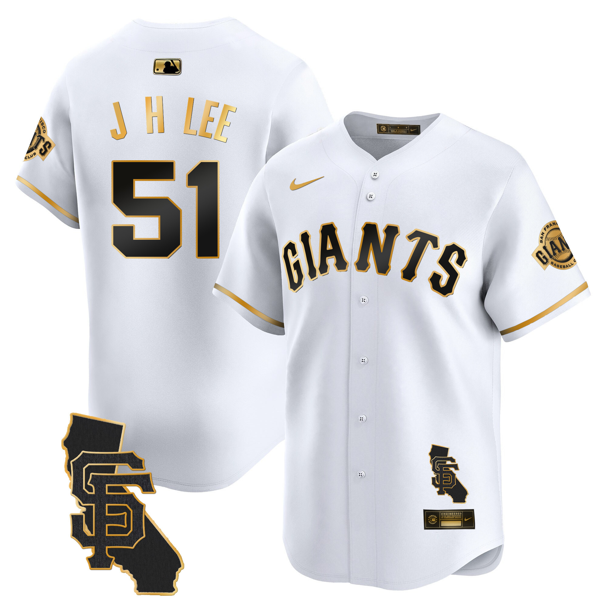 Men's Jung Hoo Lee San Francisco Giants California Patch Vapor Premier Limited White Gold Jersey - All Stitched