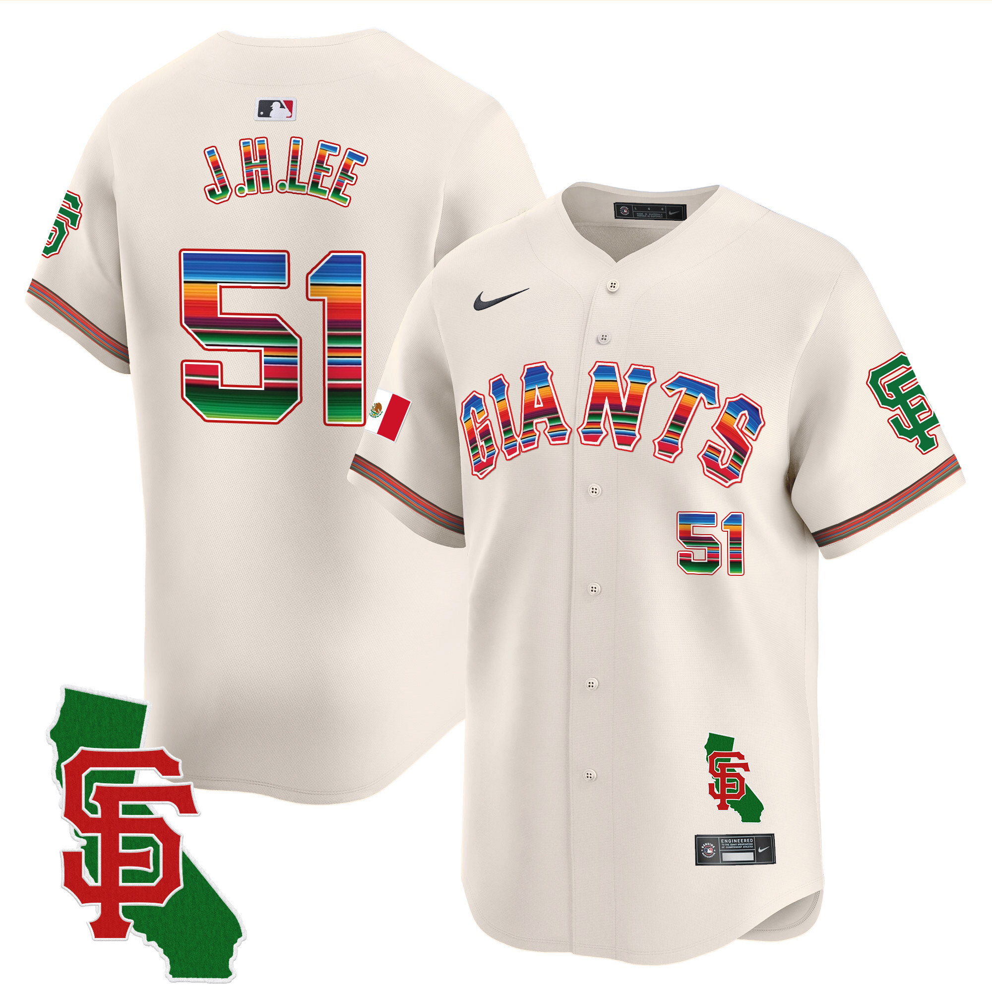 Men's Jung Hoo Lee San Francisco Giants Mexico California Patch Vapor Premier Limited Cream Jersey - All Stitched