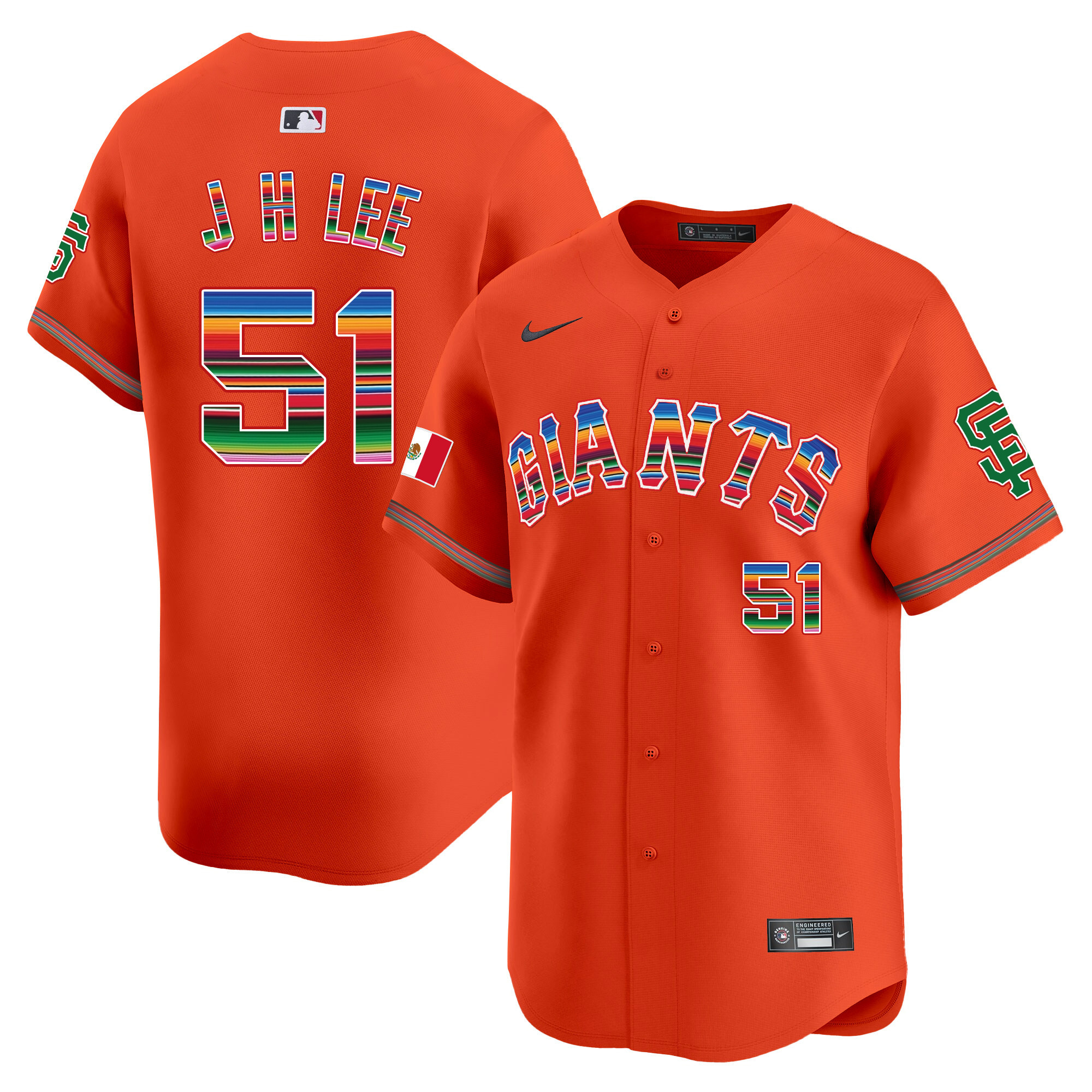 Men's Jung Hoo Lee San Francisco Giants Mexico Vapor Premier Limited Orange Jersey - All Stitched