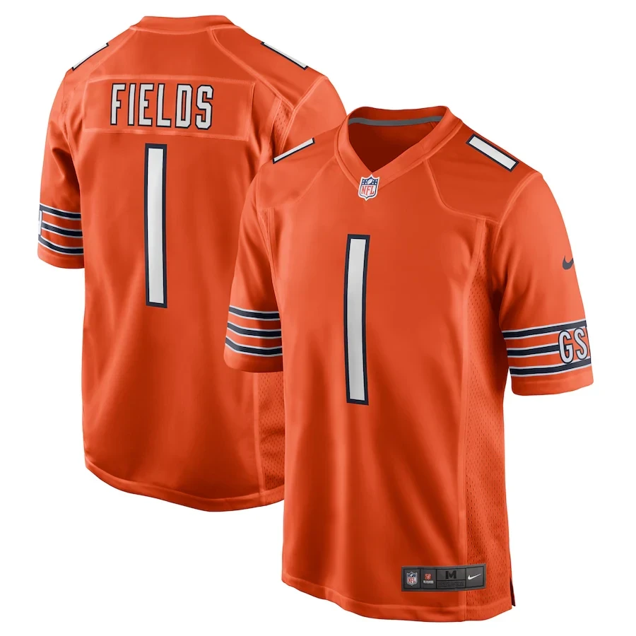 Men's Justin Fields Chicago Bears Game Jersey - All Stitched 