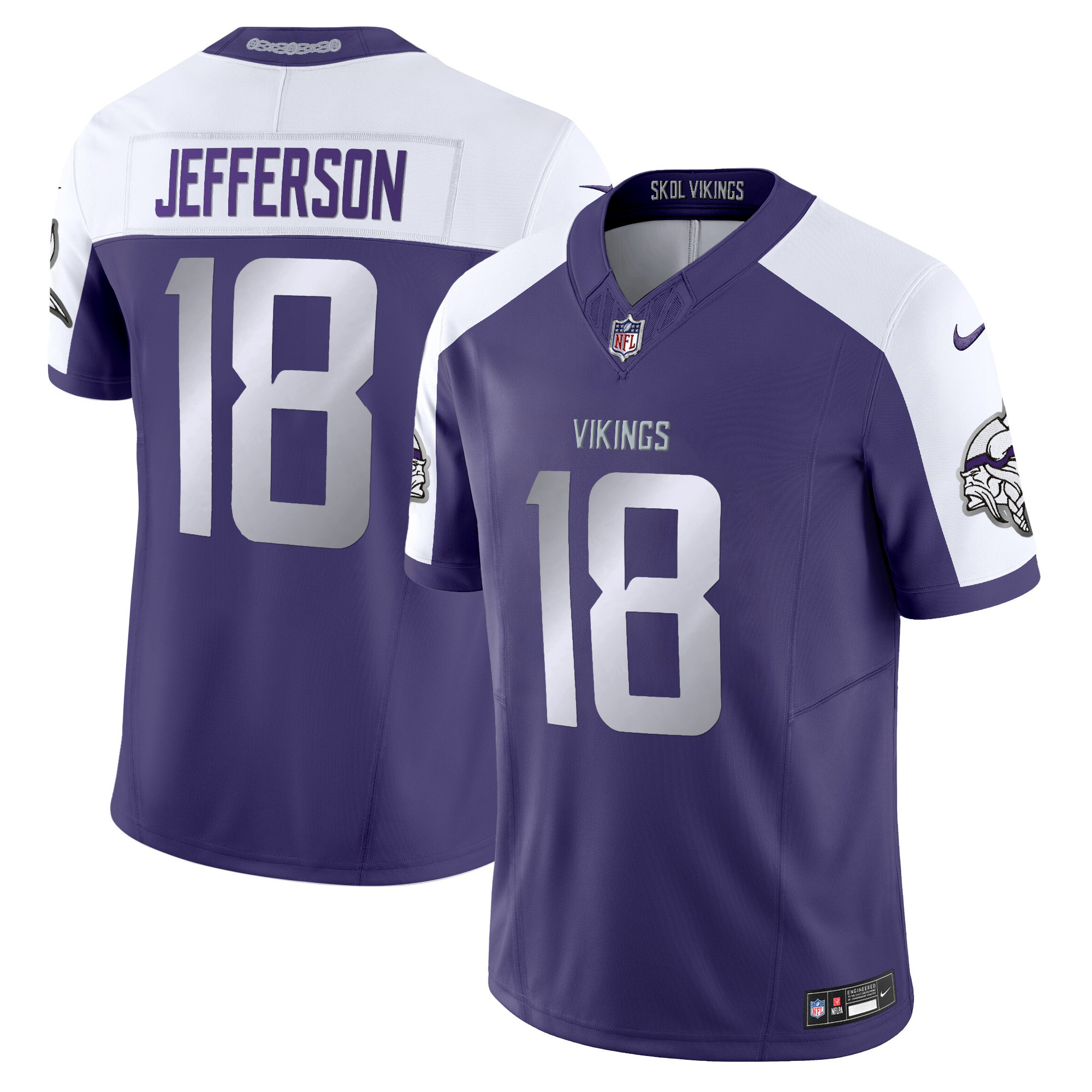 Men's Justin Jefferson 2024 Minnesota Vikings Winter Warrior Vapor Limited Purple Alternate Jersey - All Stitched