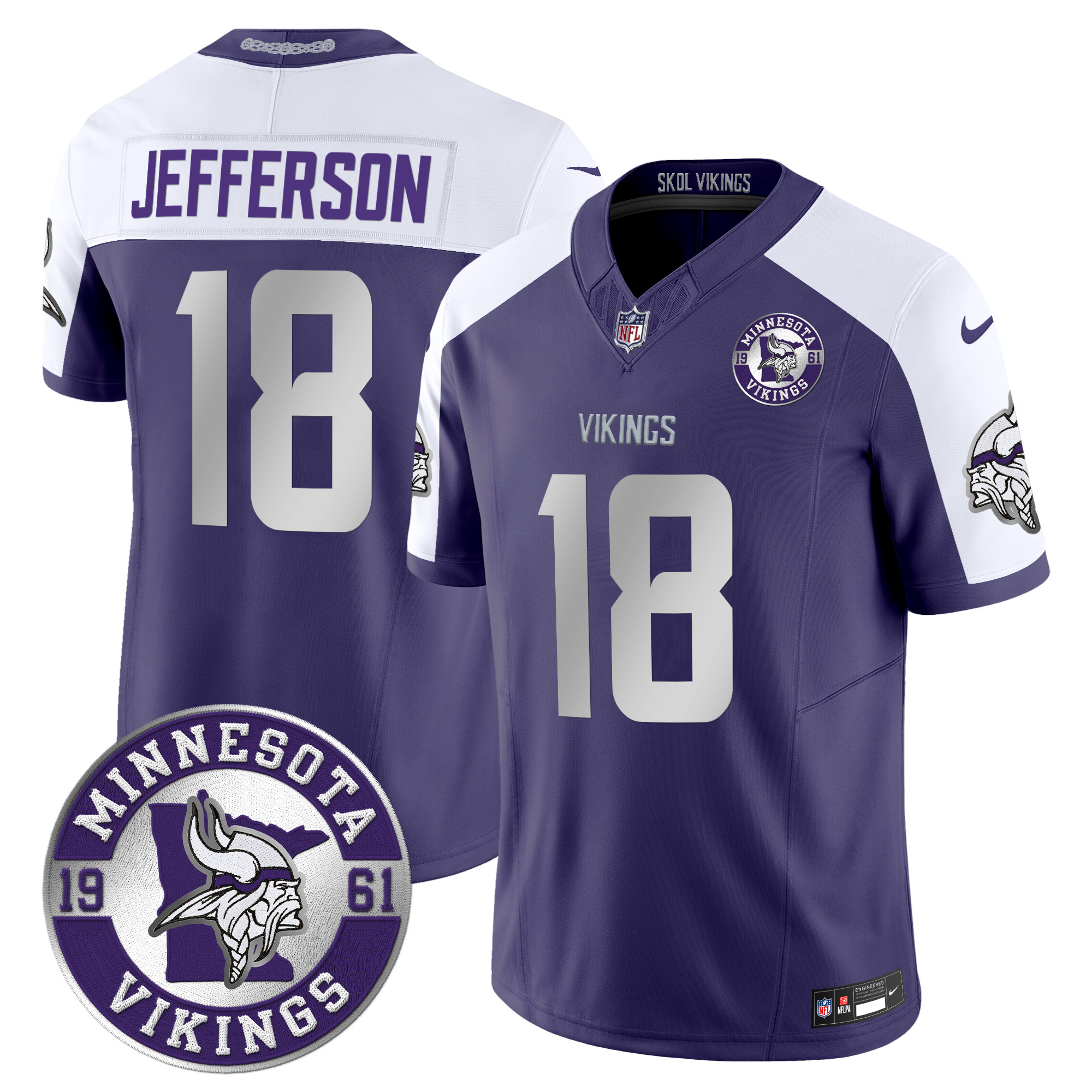 Men's Justin Jefferson Minnesota Vikings 2024 Vapor Limited Purple Alternate Jersey - All Stitched