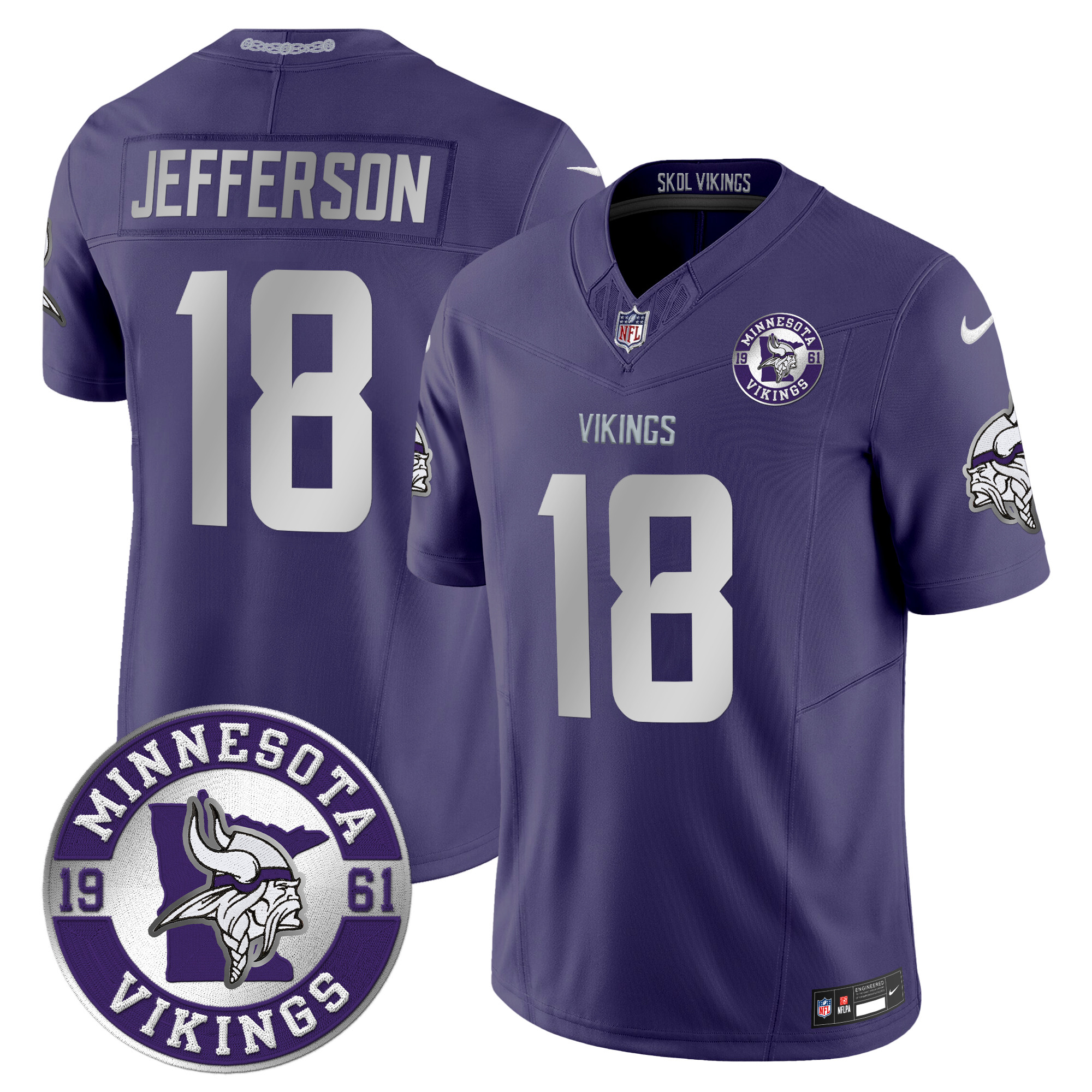 Men's Justin Jefferson Minnesota Vikings 2024 Vapor Limited Purple Jersey - All Stitched