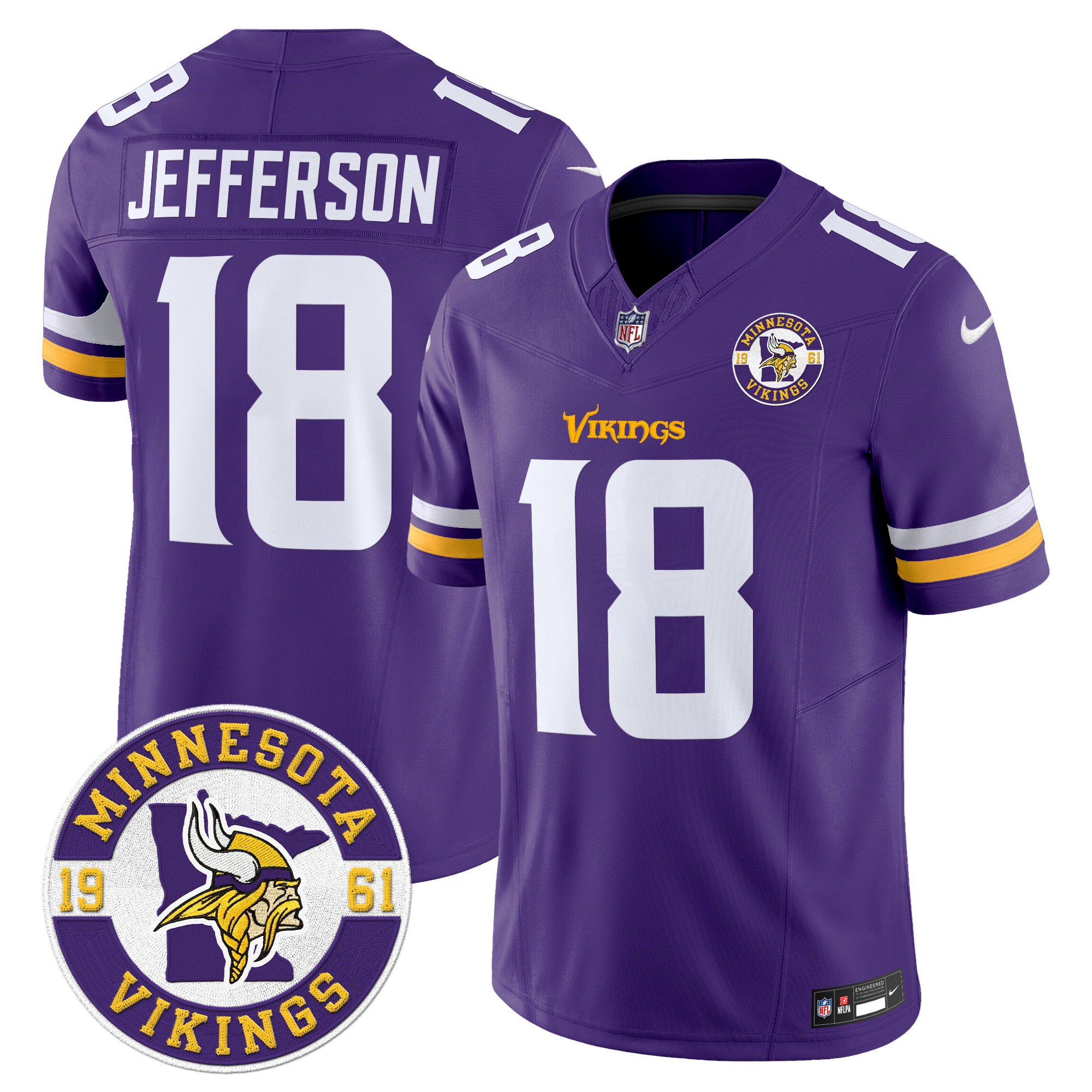 Men's Justin Jefferson Minnesota Vikings 2024 Vapor Limited Purple Jersey - All Stitched