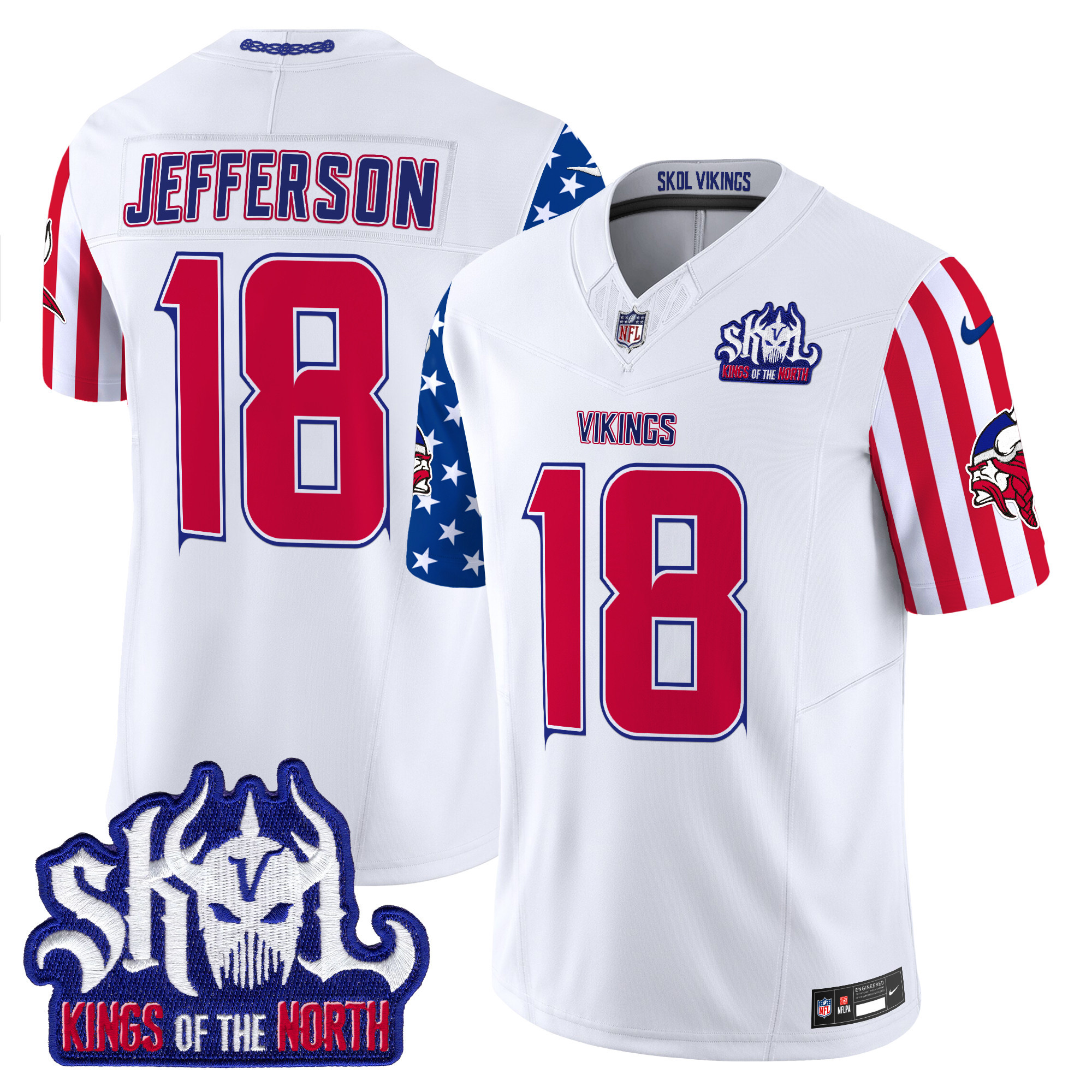 Men's Justin Jefferson Minnesota Vikings American Style Vapor Limited White Jersey - All Stitched