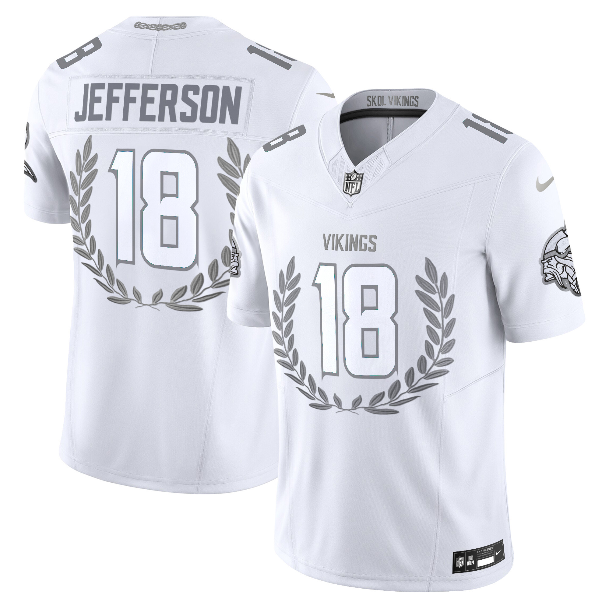 Men's Justin Jefferson Minnesota Vikings Platinum MVP Vapor Limited Jersey - All Stitched