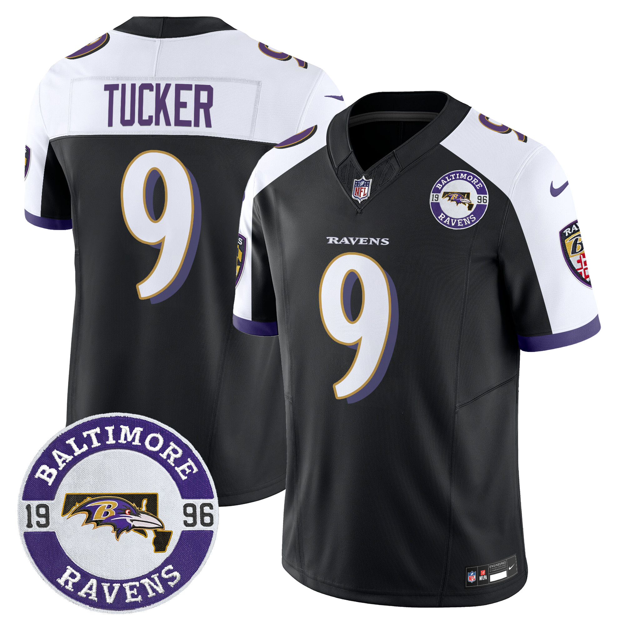 Men's Justin Tucker Baltimore Ravens 2024 Vapor Limited Black Alternate Jersey - All Stitched