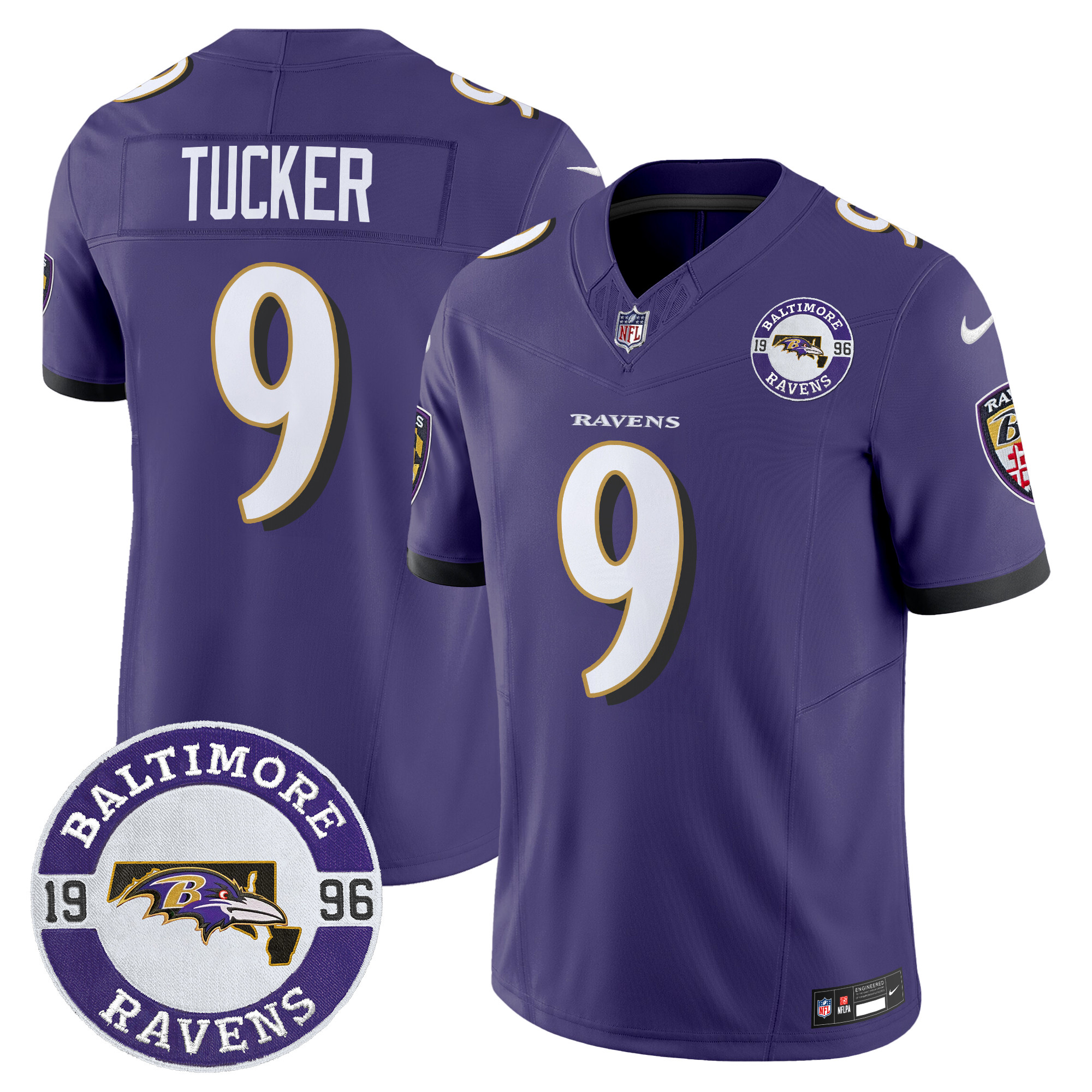 Men's Justin Tucker Baltimore Ravens 2024 Vapor Limited Purple Jersey - All Stitched