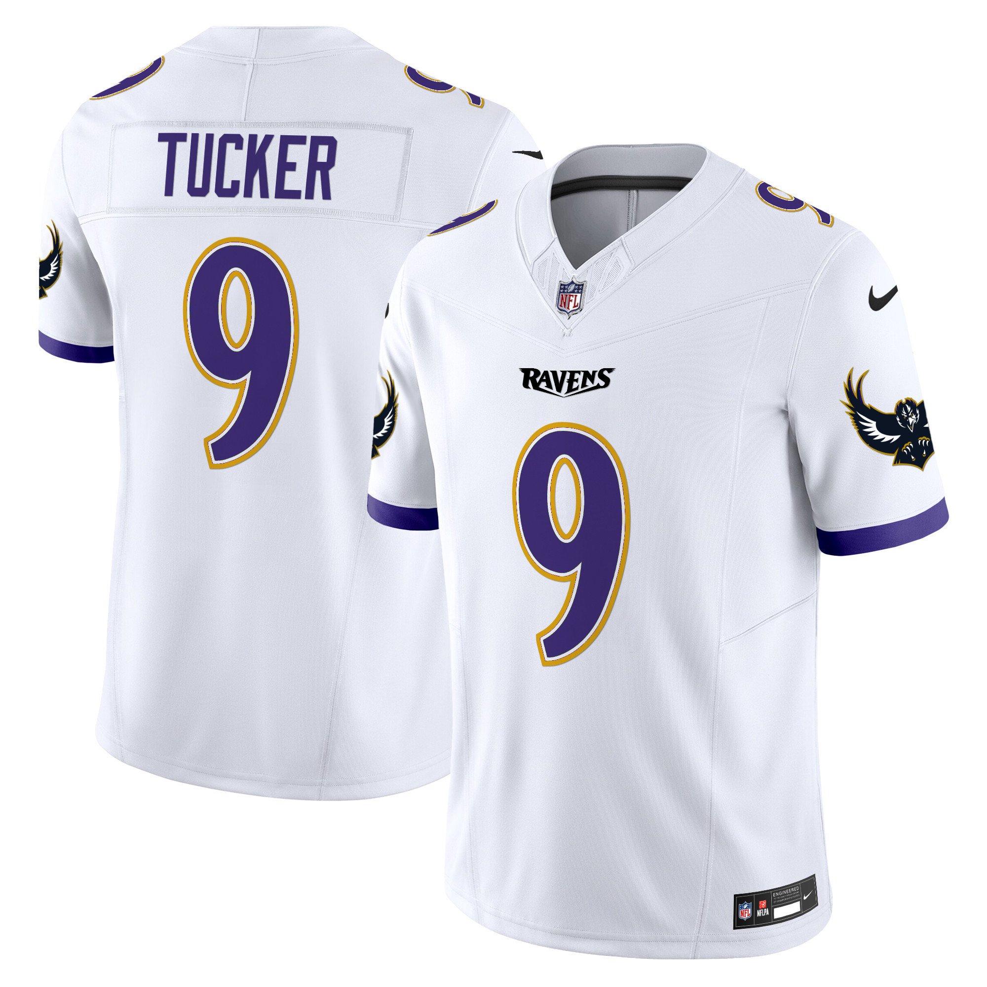 Men's Justin Tucker Baltimore Ravens Special Vapor Limited White Jersey - All Stitched