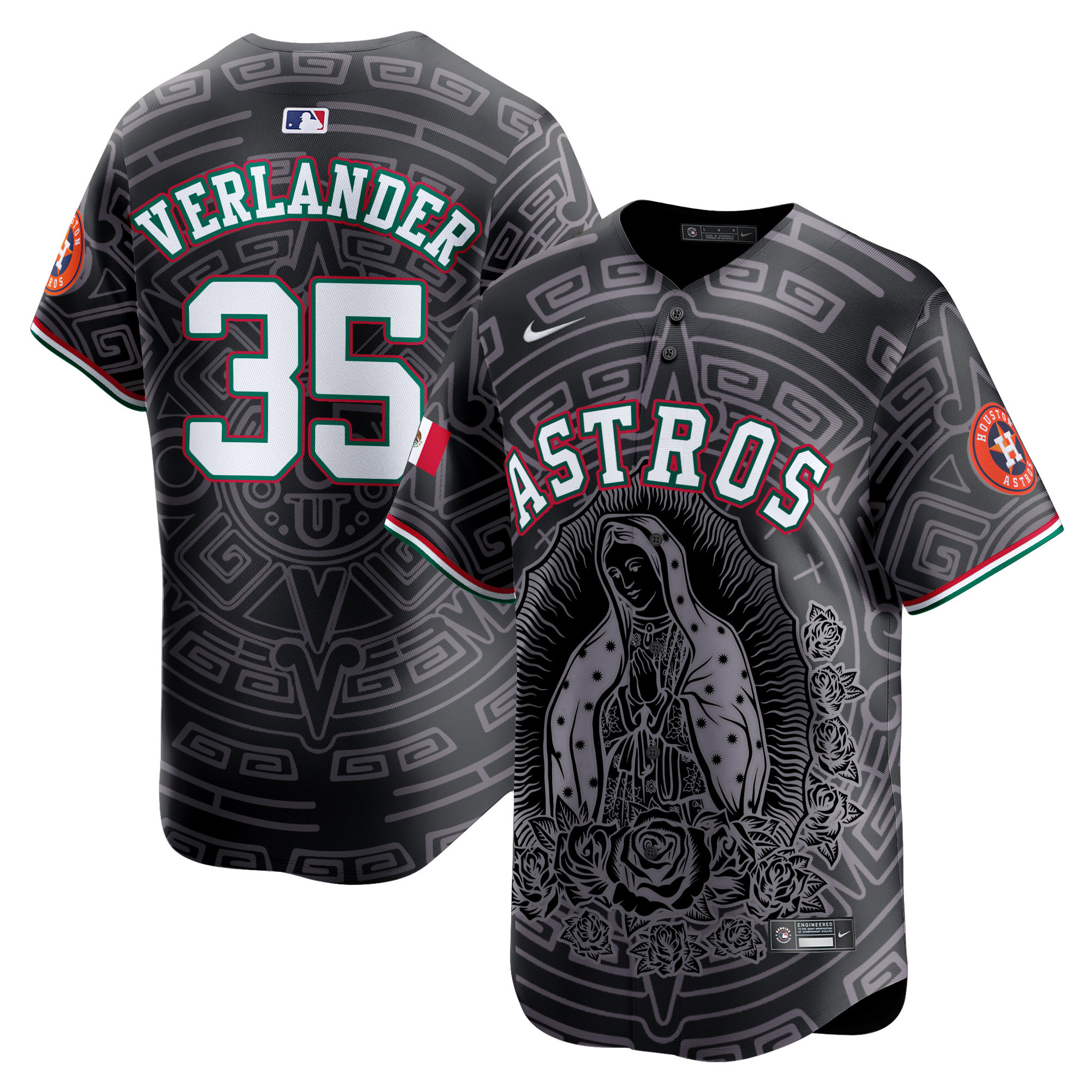 Men's Justin Verlander Houston Astros Mexico Guadalupe Vapor Premier Limited Black Jersey - Printed