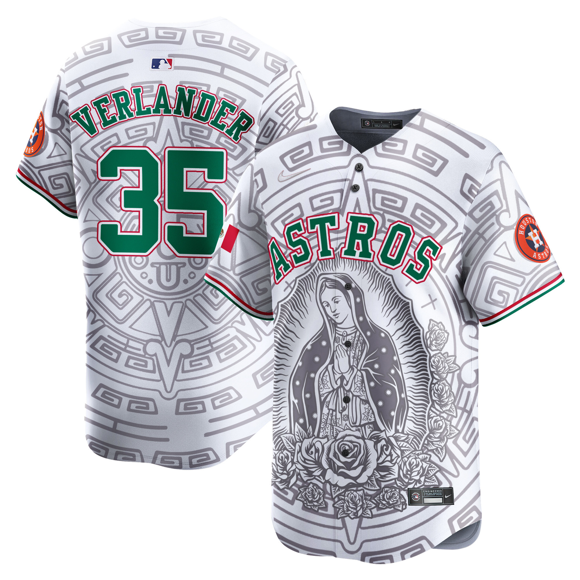 Men's Justin Verlander Houston Astros Mexico Guadalupe Vapor Premier Limited White Jersey - Printed