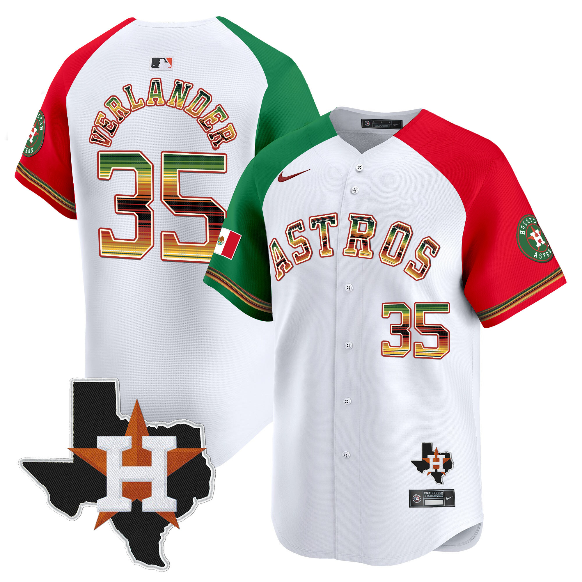 Men's Justin Verlander Houston Astros Mexico Traditional Style Vapor Premier Limited Alternate Jersey - All Stitched