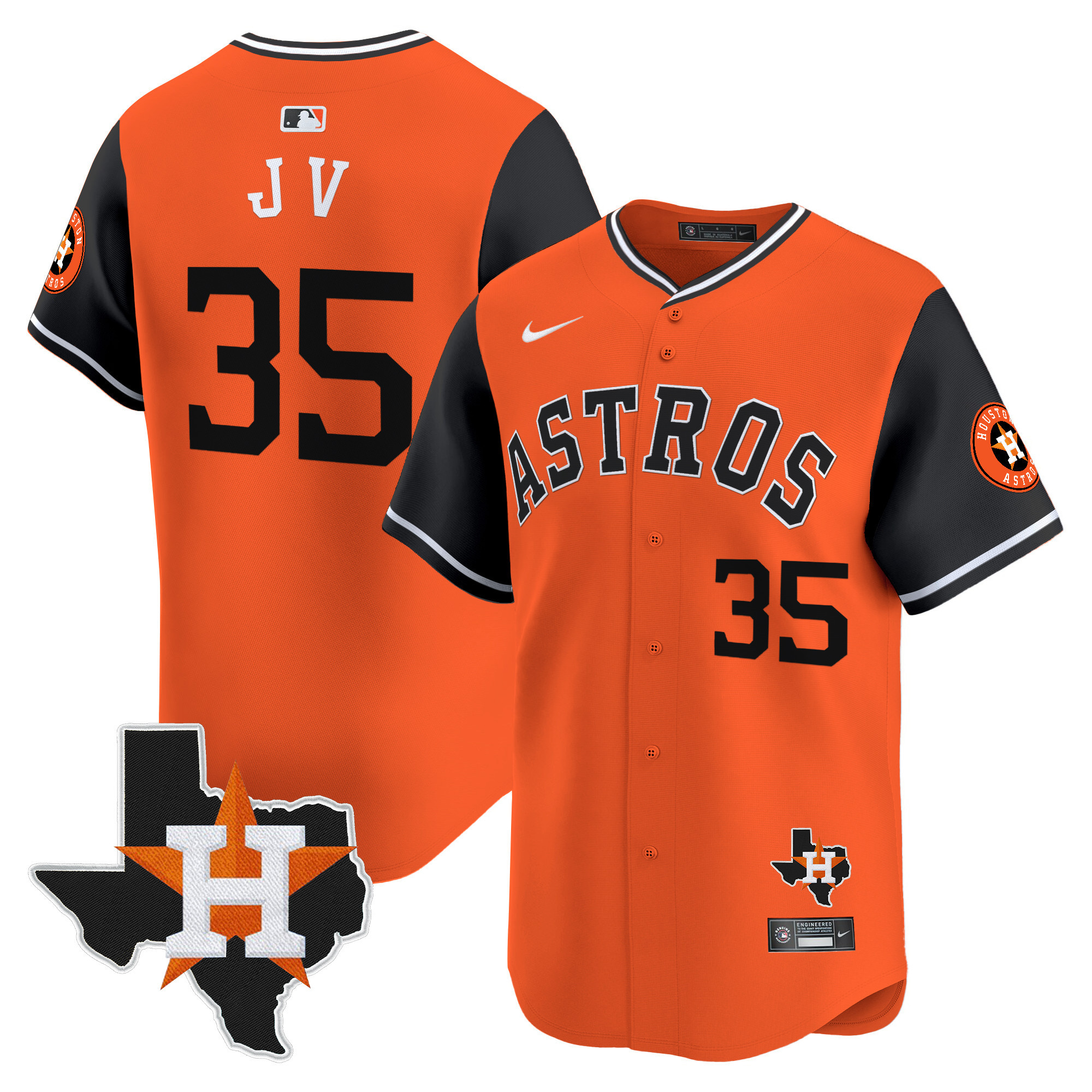 Men's Justin Verlander Houston Astros Nicknames Vapor Premier Limited Black Orange Jersey - All Stitched