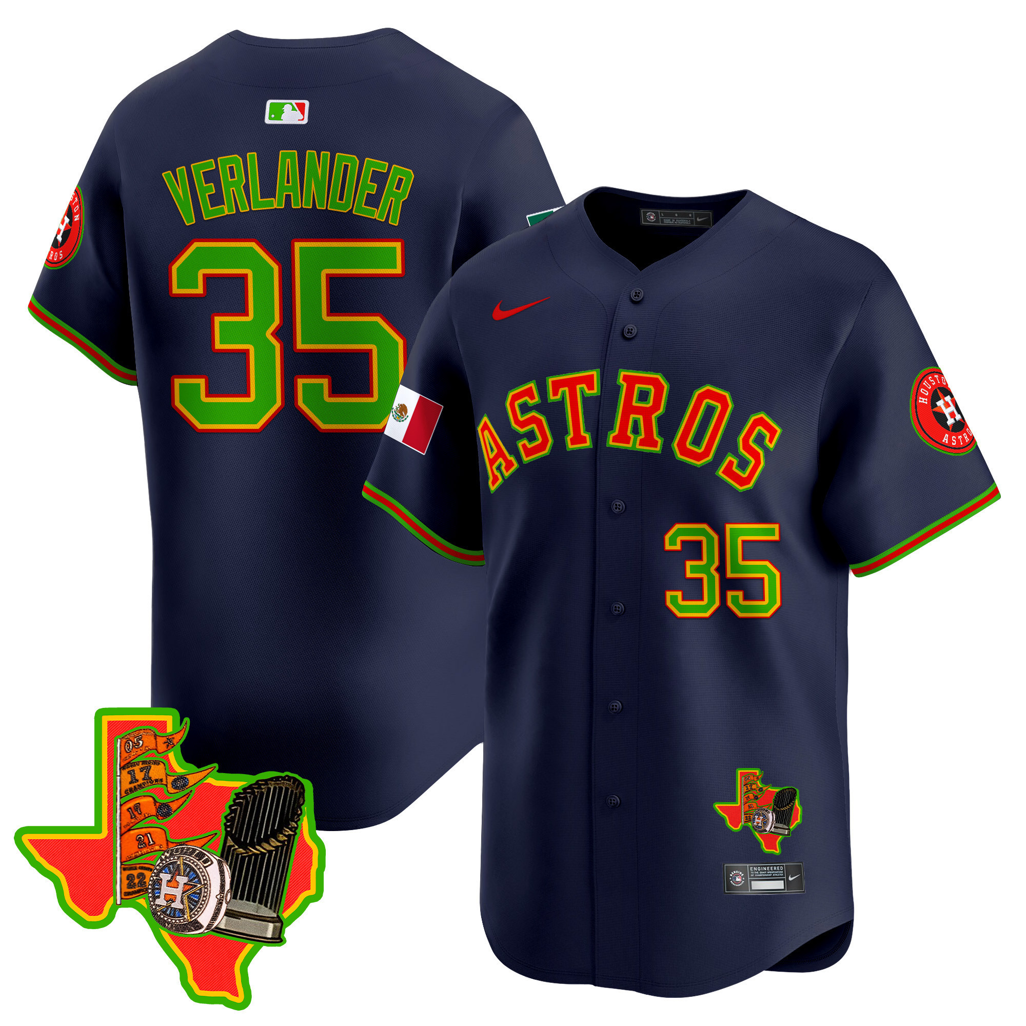 Men's Justin Verlander Houston Astros The Loteria Vapor Premier Limited Navy Jersey - All Stitched