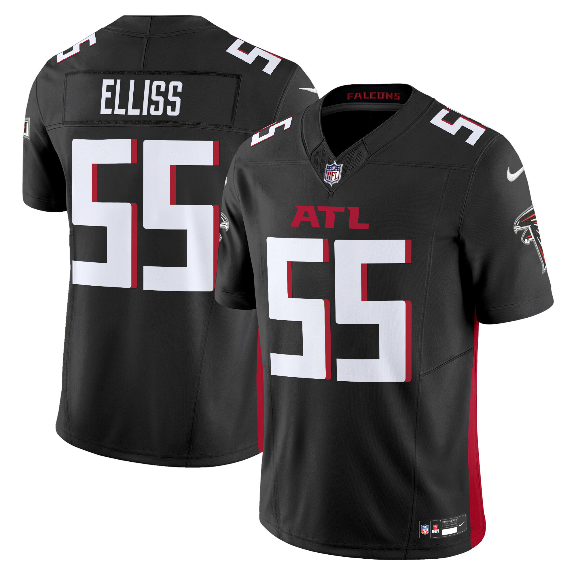 Men's Kaden Elliss Atlanta Falcons 2024 Vapor Limited Black Jersey - All Stitched