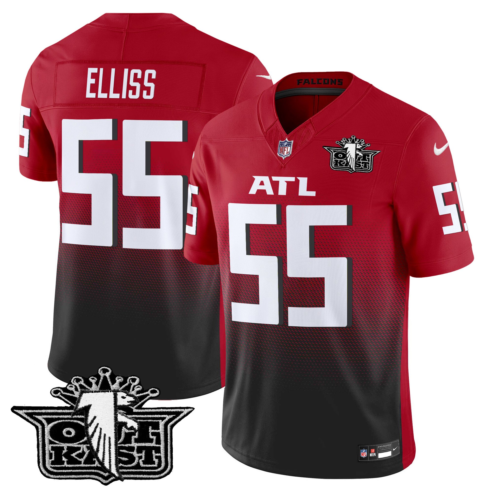 Men's Kaden Elliss Outkast x Atlanta Falcons 2024 Vapor Limited Red Jersey - All Stitched