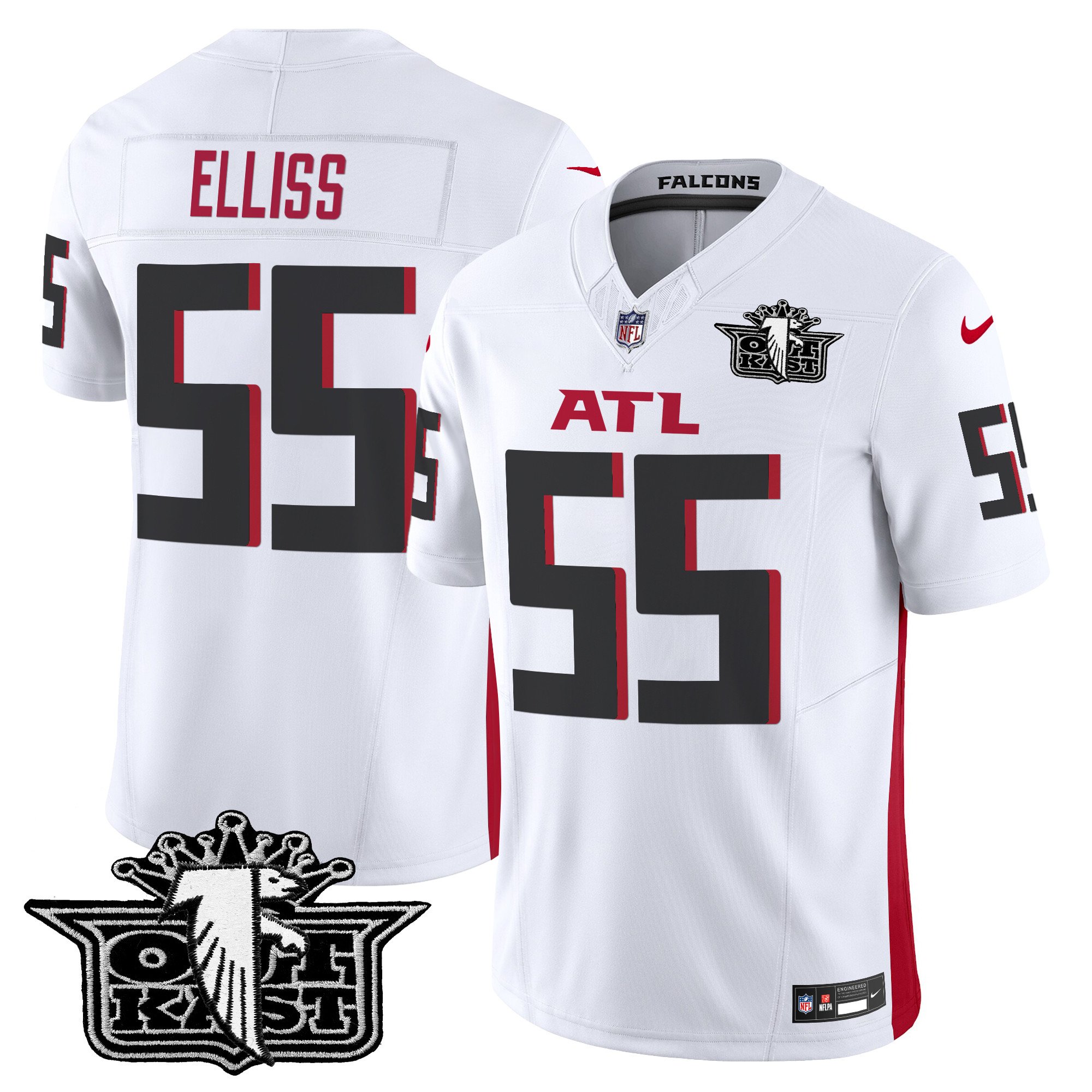 Men's Kaden Elliss Outkast x Atlanta Falcons 2024 Vapor Limited White Jersey - All Stitched