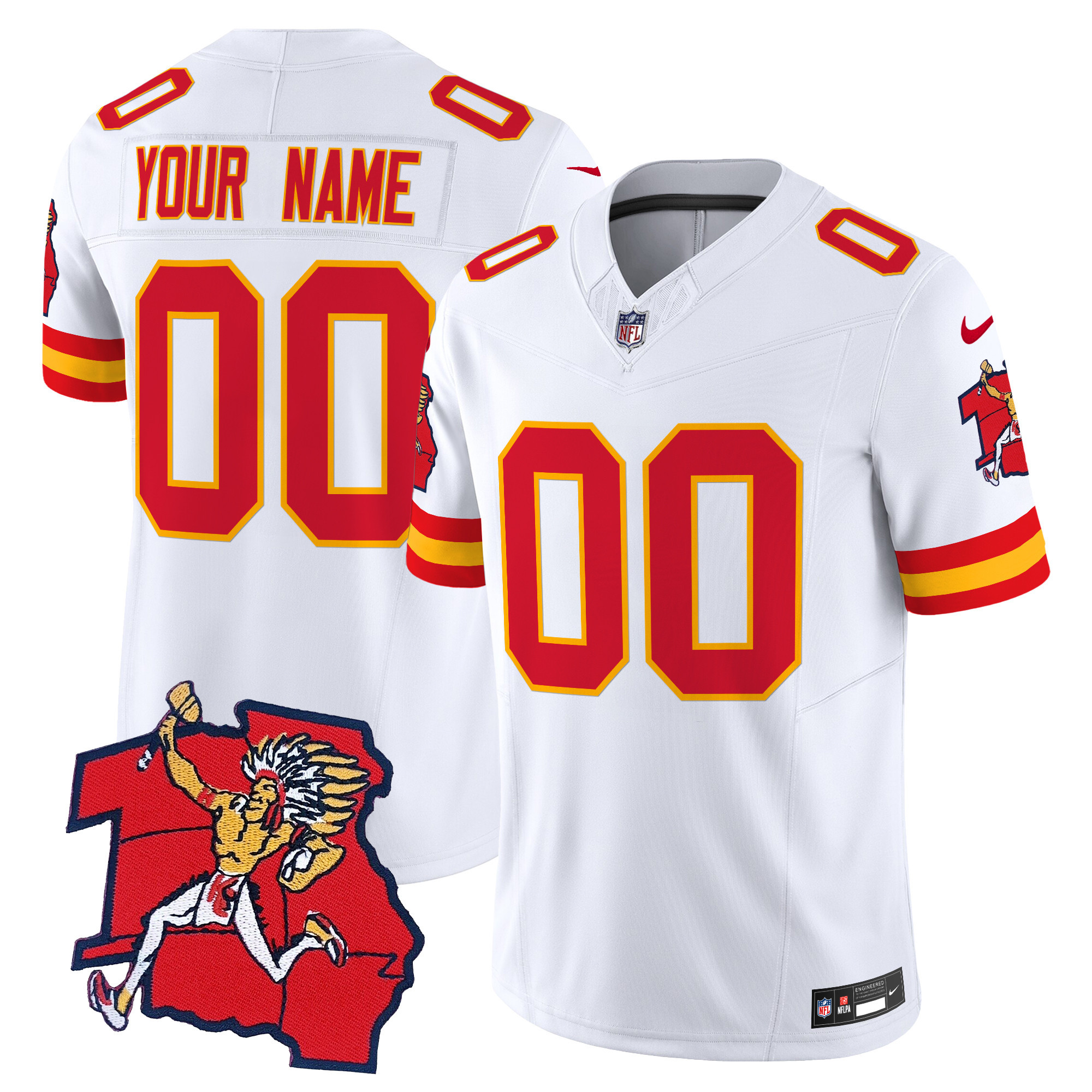 Men's Kansas City Chiefs 1963 Throwback Vapor Limited Custom White Jersey - All Stitched