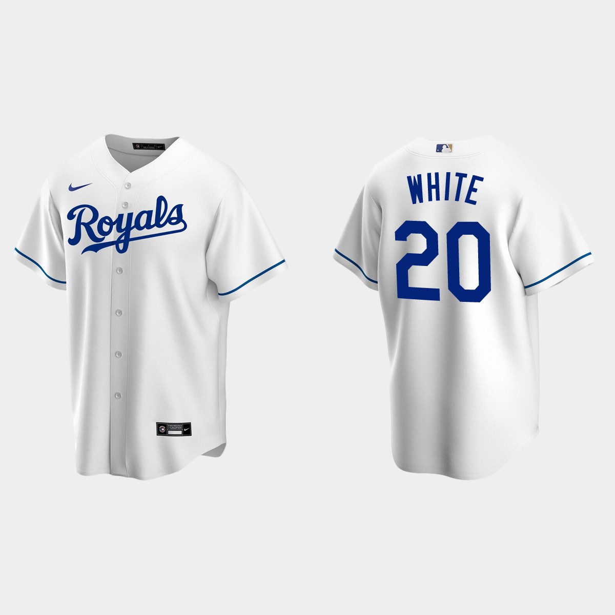 Men's Kansas City Royals Frank White White Retired Player Jersey