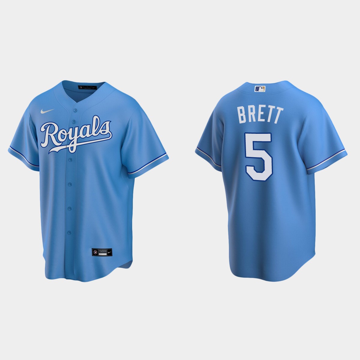 Men's Kansas City Royals George Brett Alternate Jersey - Light Blue