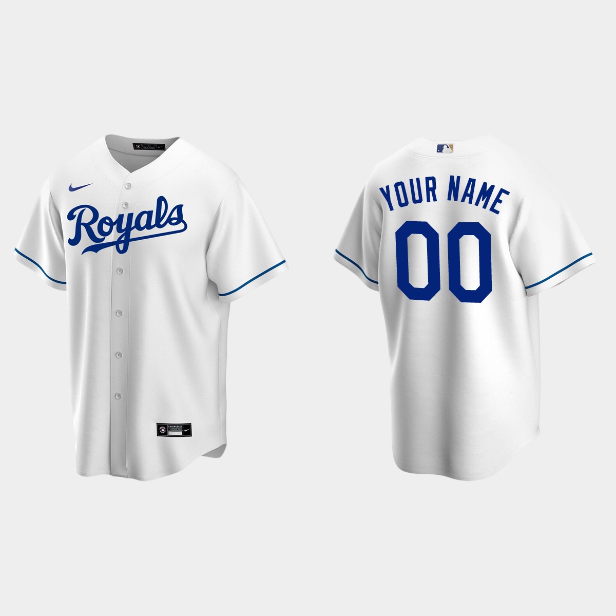 Men's Kansas City Royals White Home Custom Jersey