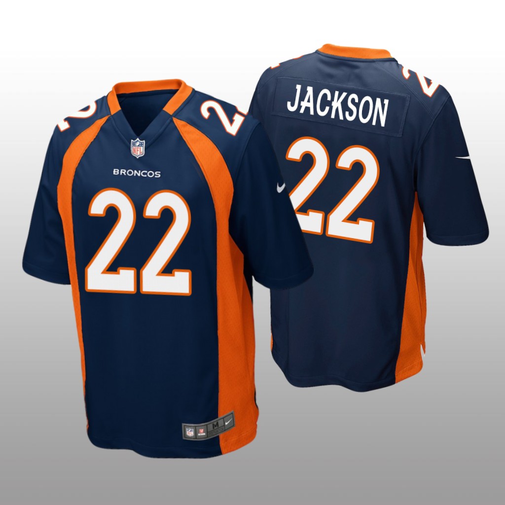 Men's Kareem Jackson #22 Denver Broncos Navy Game Jersey