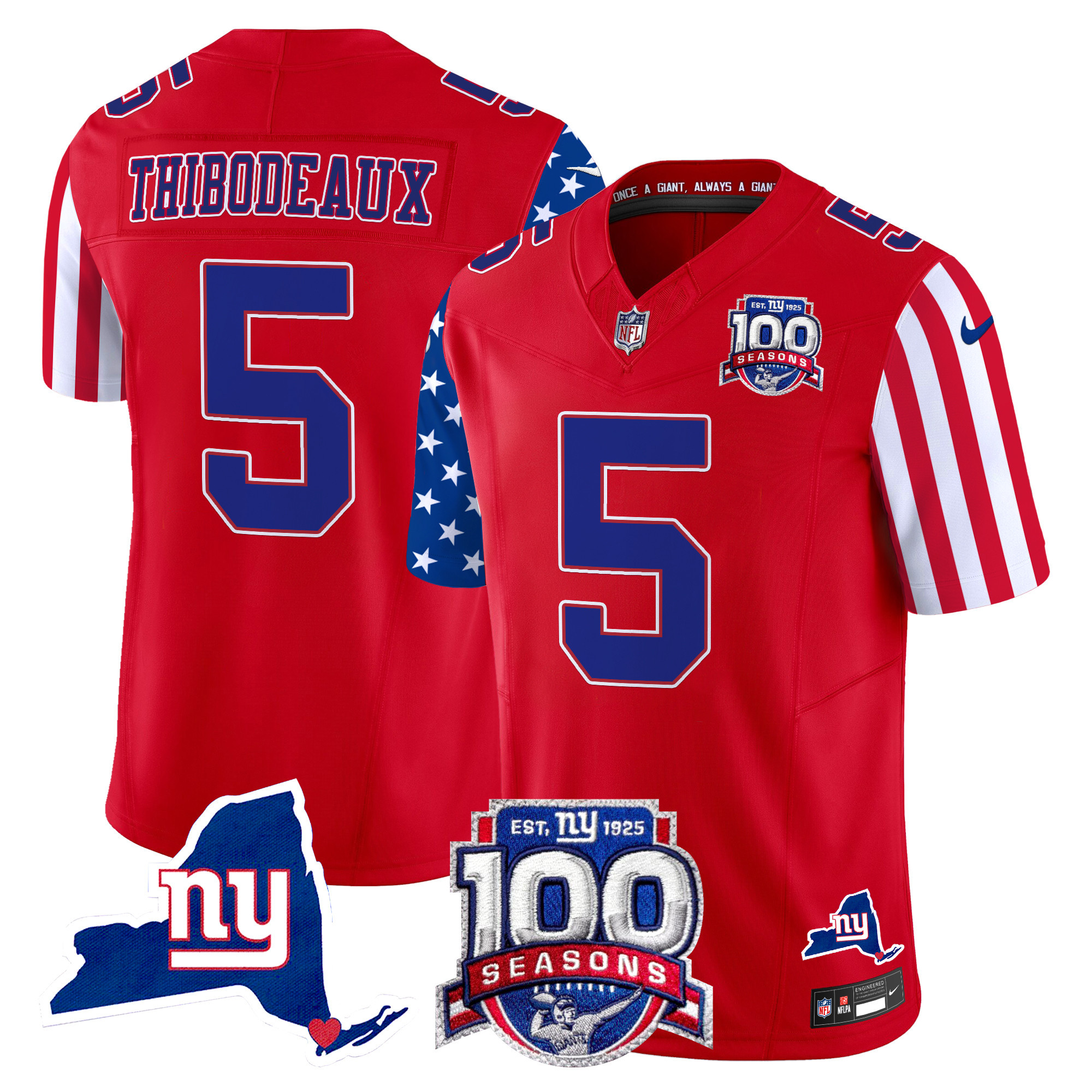 Men's Kayvon Thibodeaux New York Giants American Style Vapor Limited Red Jersey - All Stitched