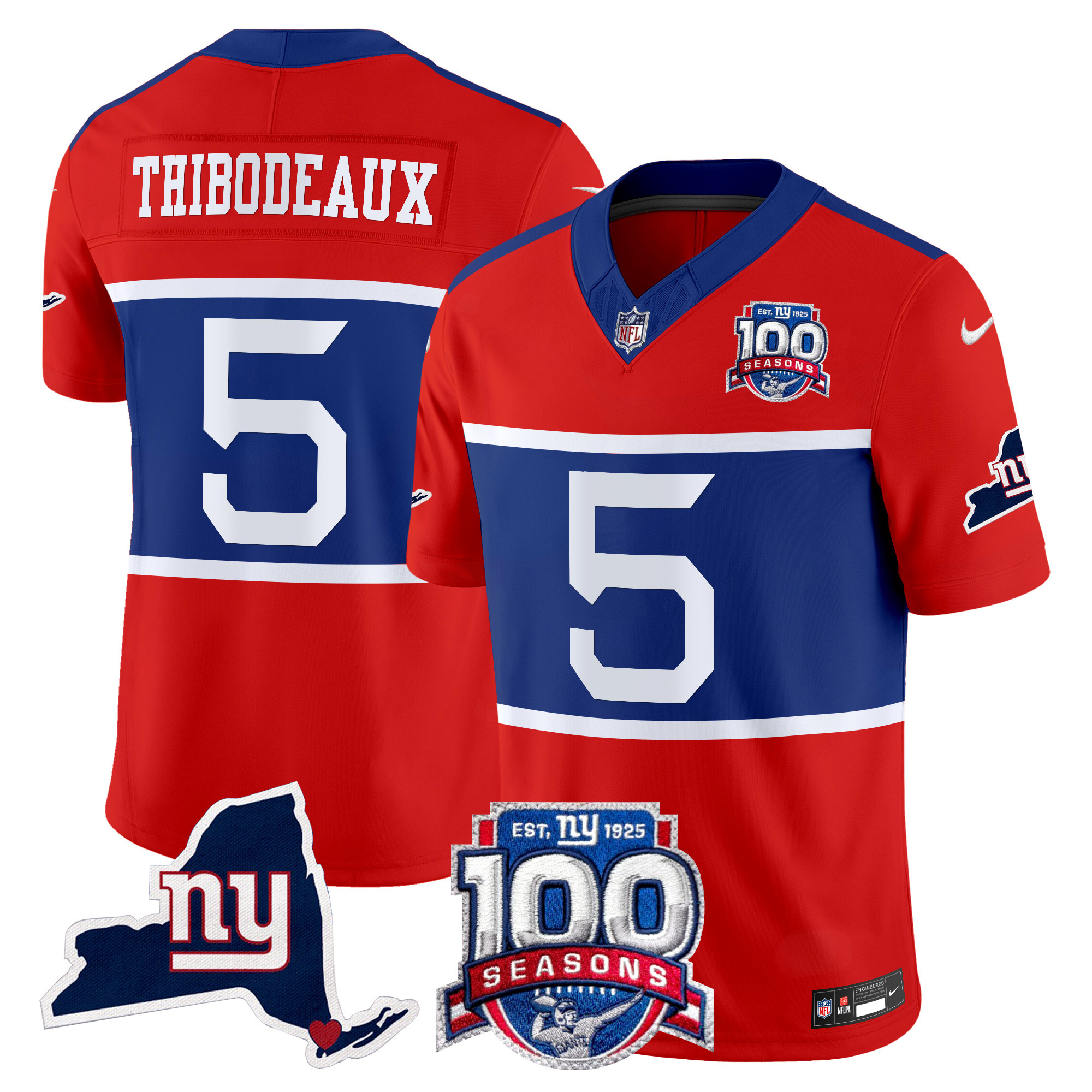 Men's Kayvon Thibodeaux New York Giants 'Century Red' 100th Commemorative Vapor Red Jersey V2 - All Stitched
