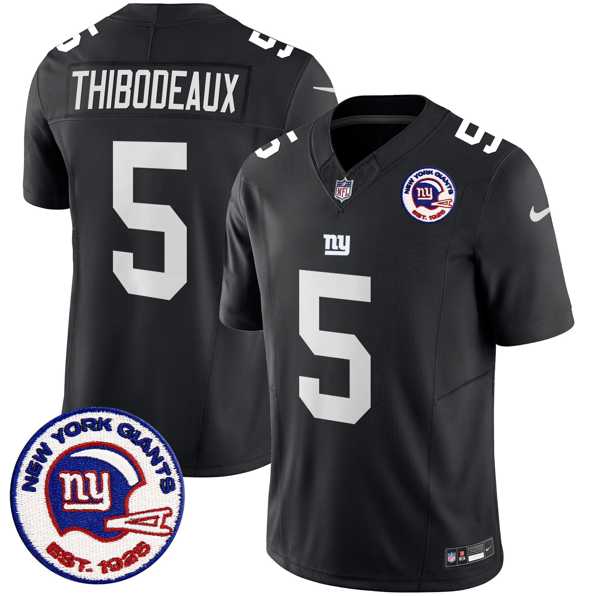 Men's Kayvon Thibodeaux San Francisco Giants Est 1925 Patch Vapor Limited Black Jersey - All Stitched