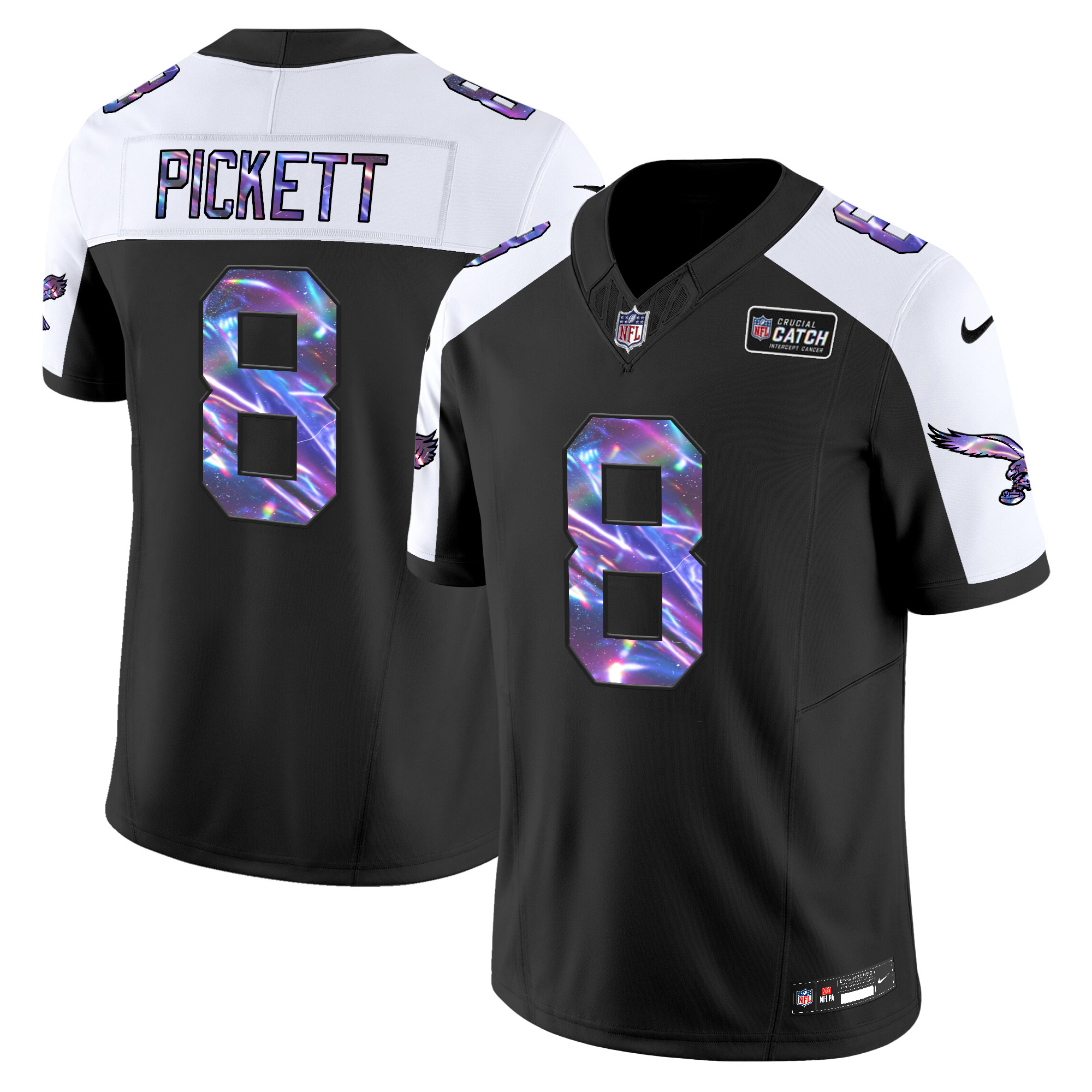 Men's Kenny Pickett Philadelphia Eagles 2024 Crucial Catch Vapor Limited Black Alternate Jersey - All Stitched