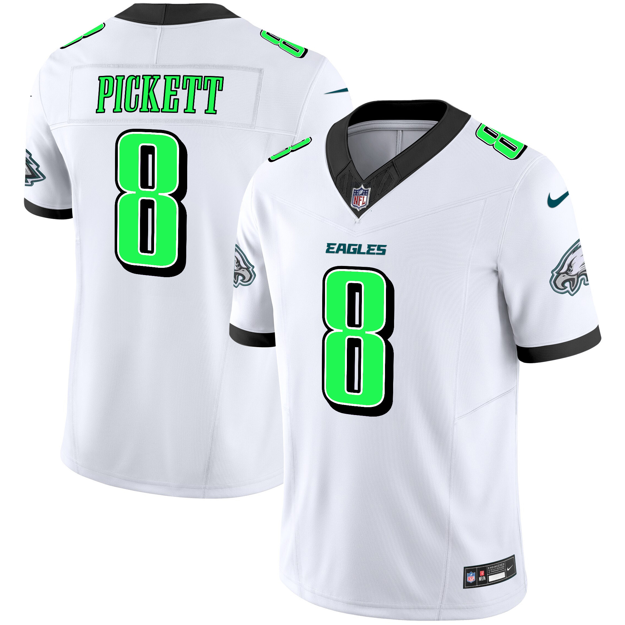 Men's Kenny Pickett Philadelphia Eagles 2024 Practice Vapor Limited White Jersey - All Stitched