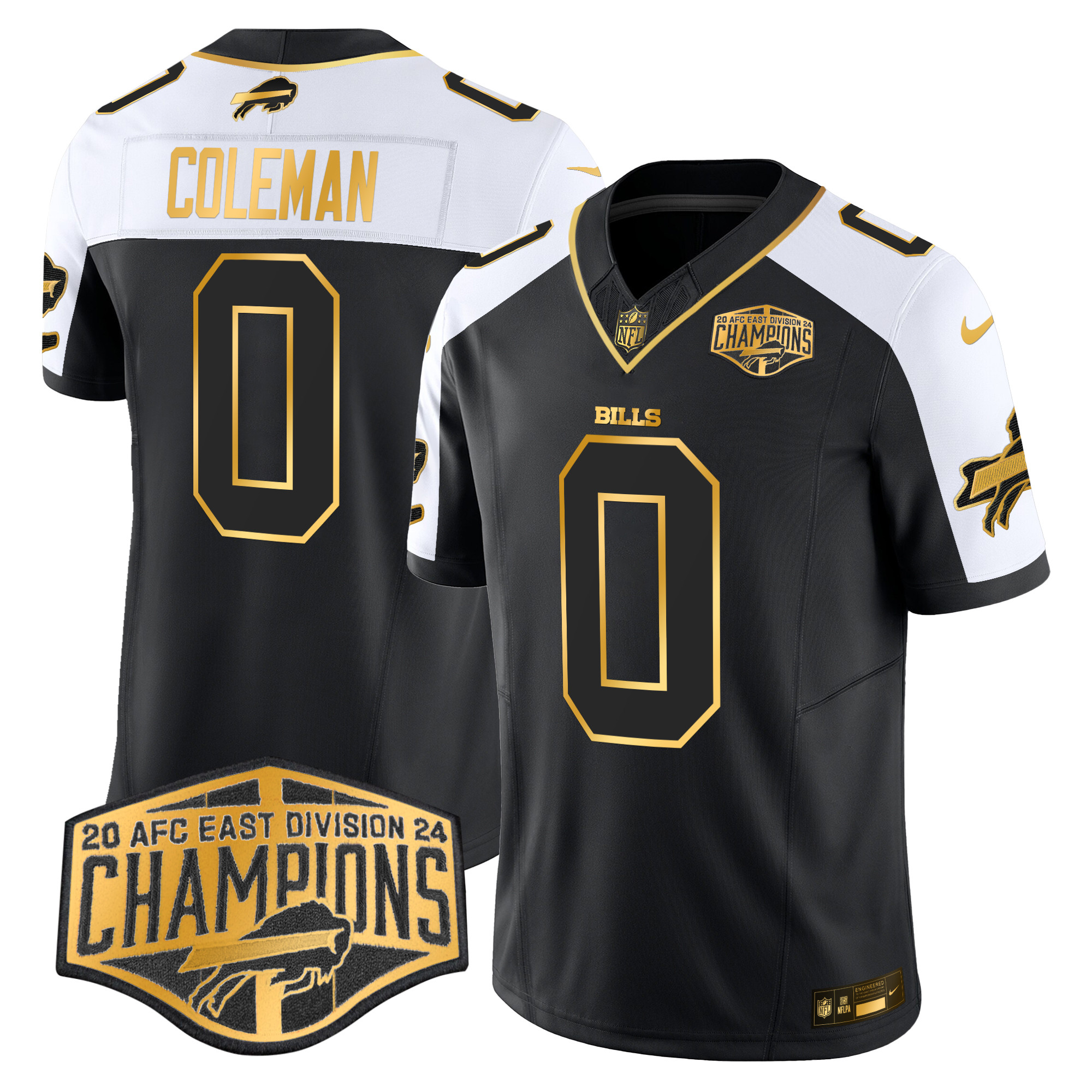 Men's Keon Coleman Buffalo Bills 2024 AFC East Division Champions Gold Vapor Limited Alternate Jersey - All Stitched