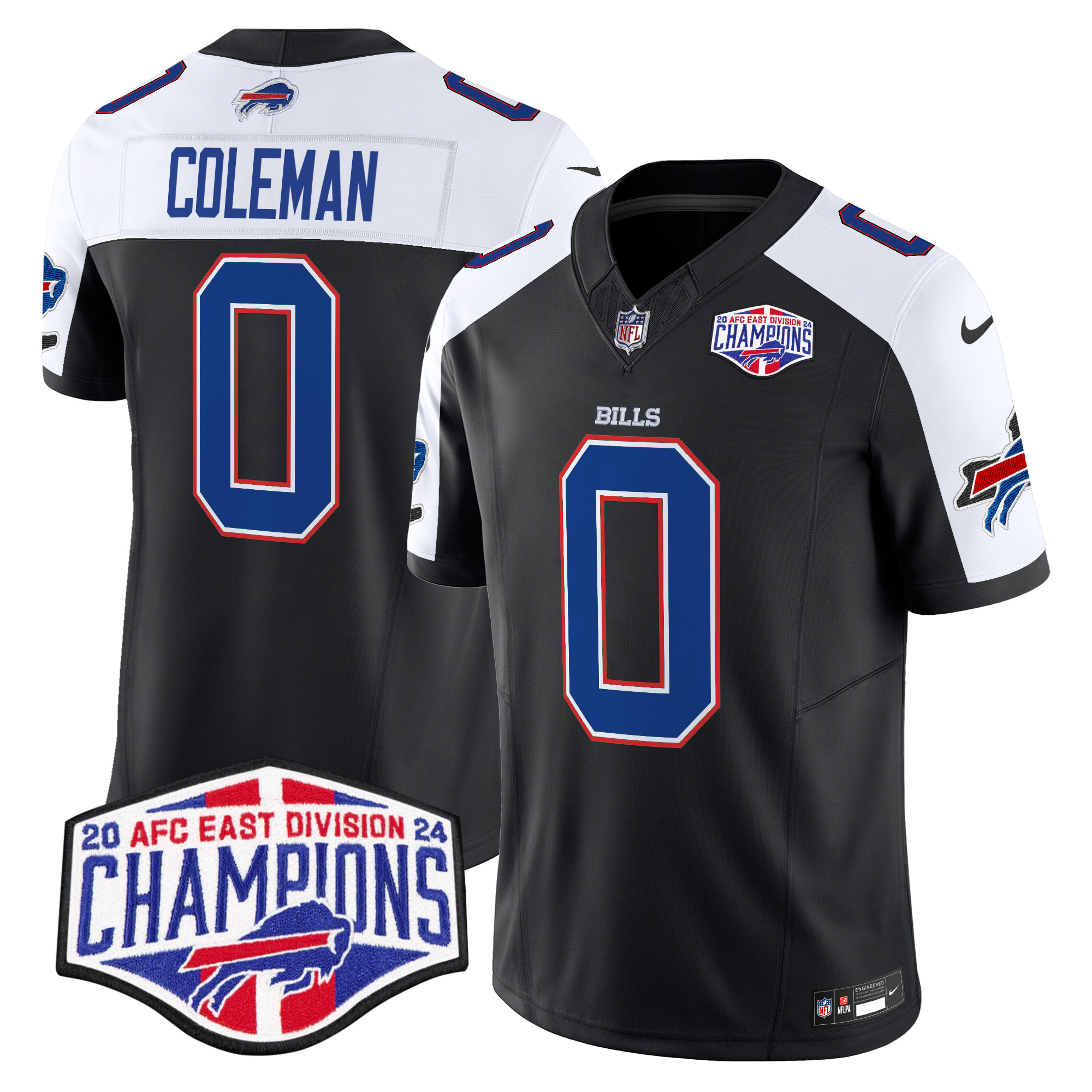 Men's Keon Coleman Buffalo Bills 2024 AFC East Division Champions Vapor Limited Black Alternate Jersey - All Stitched