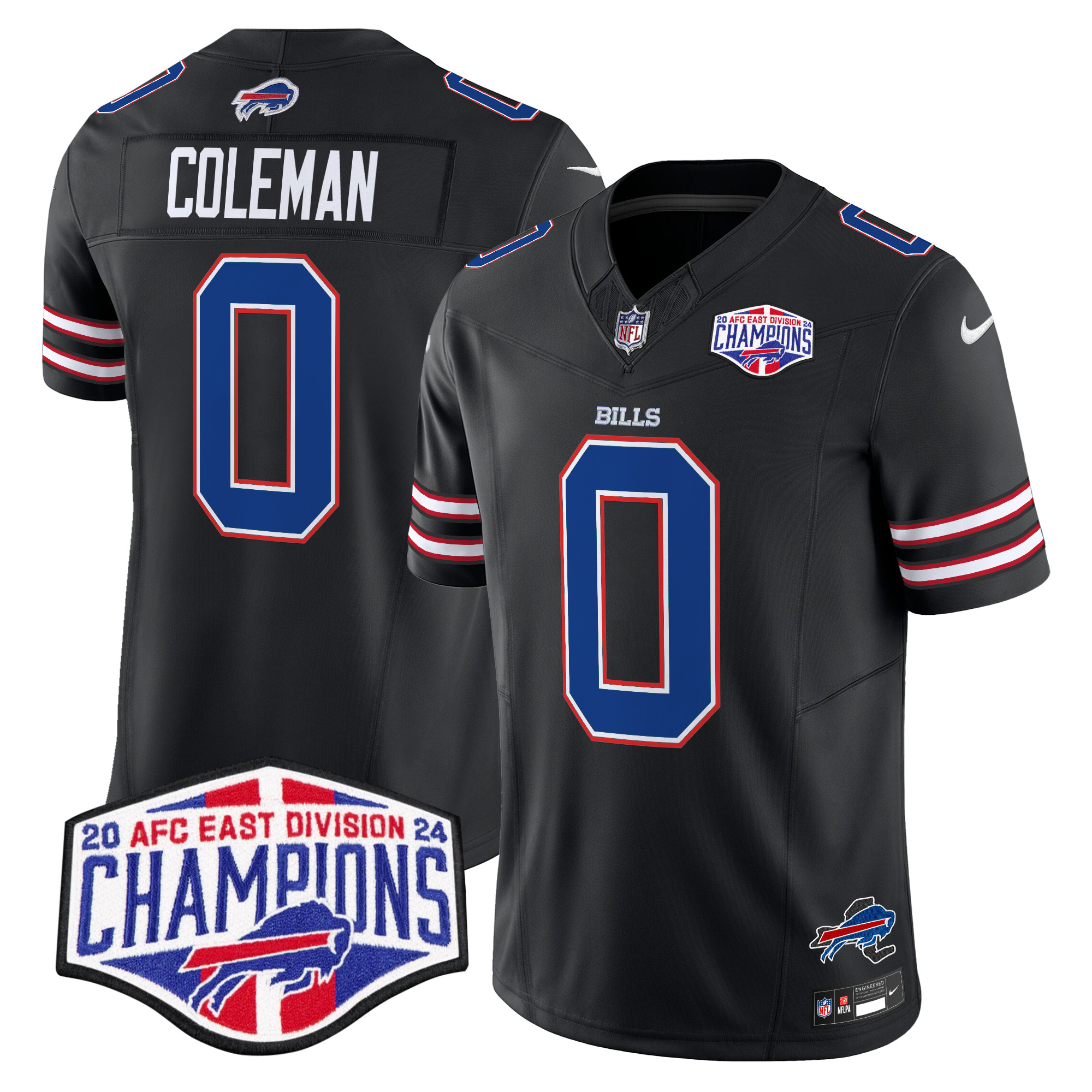 Men's Keon Coleman Buffalo Bills 2024 AFC East Division Champions Vapor Limited Black Jersey - All Stitched