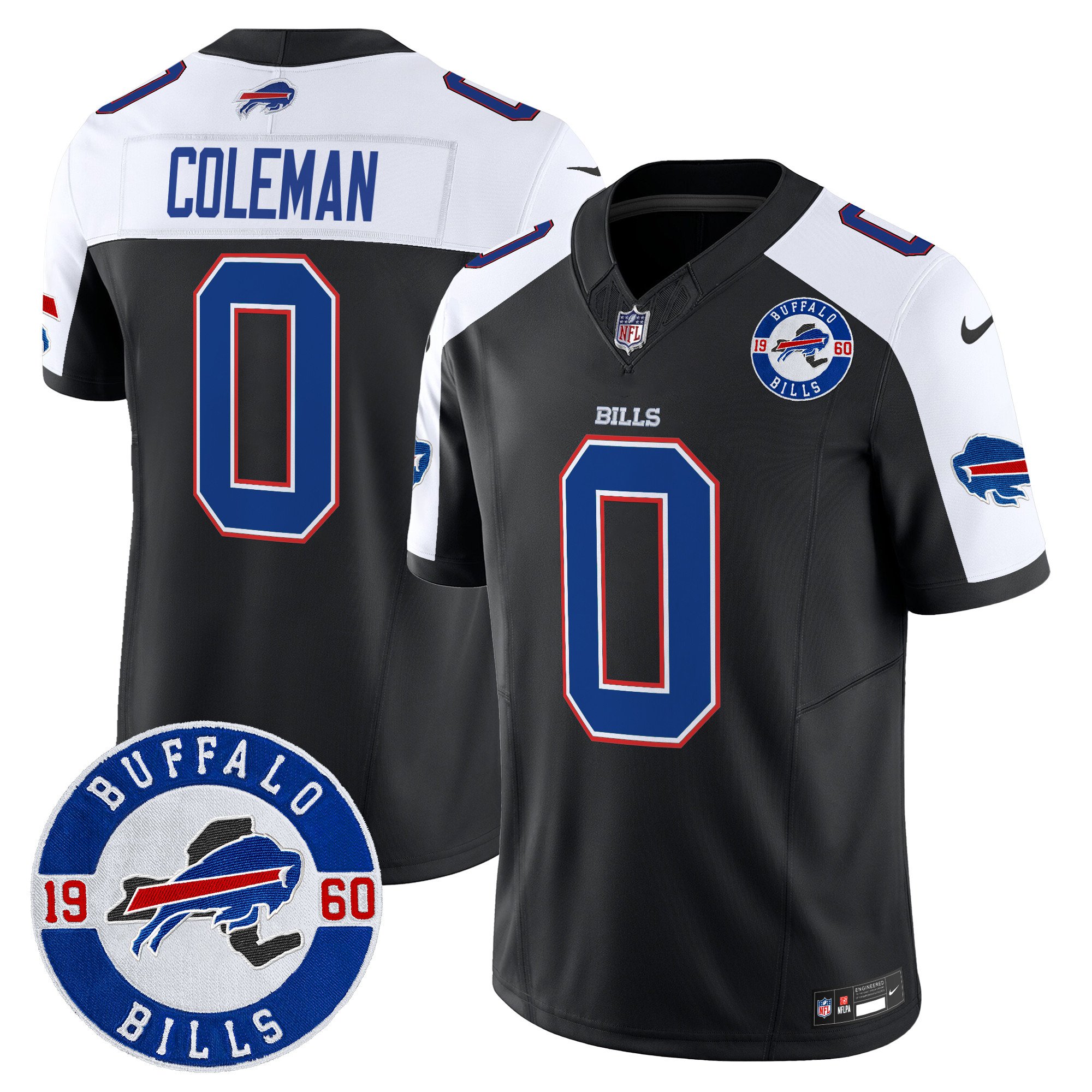 Men's Keon Coleman Buffalo Bills 2024 Vapor Limited Black Alternate Jersey - All Stitched