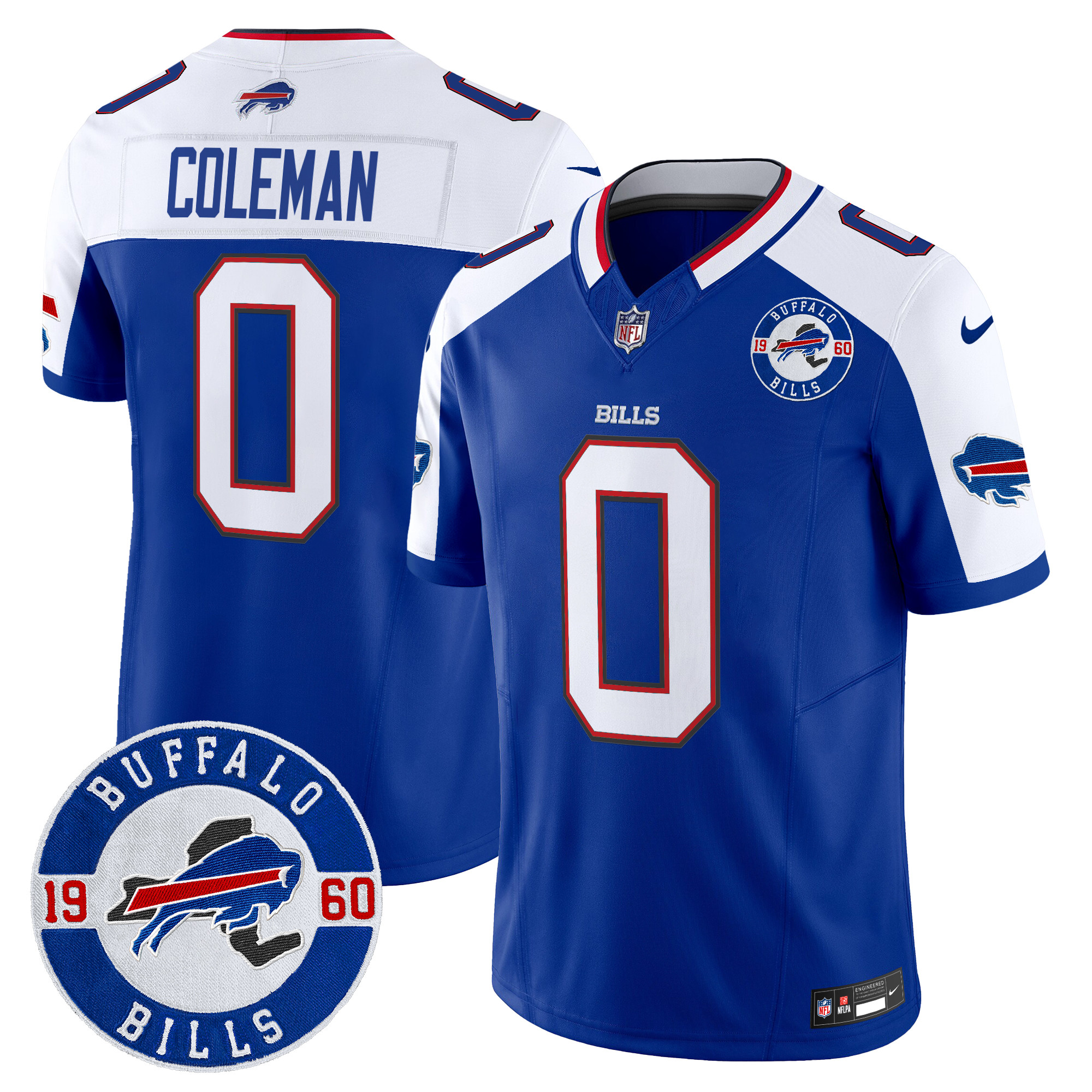 Men's Keon Coleman Buffalo Bills 2024 Vapor Limited Royal Alternate Jersey - All Stitched