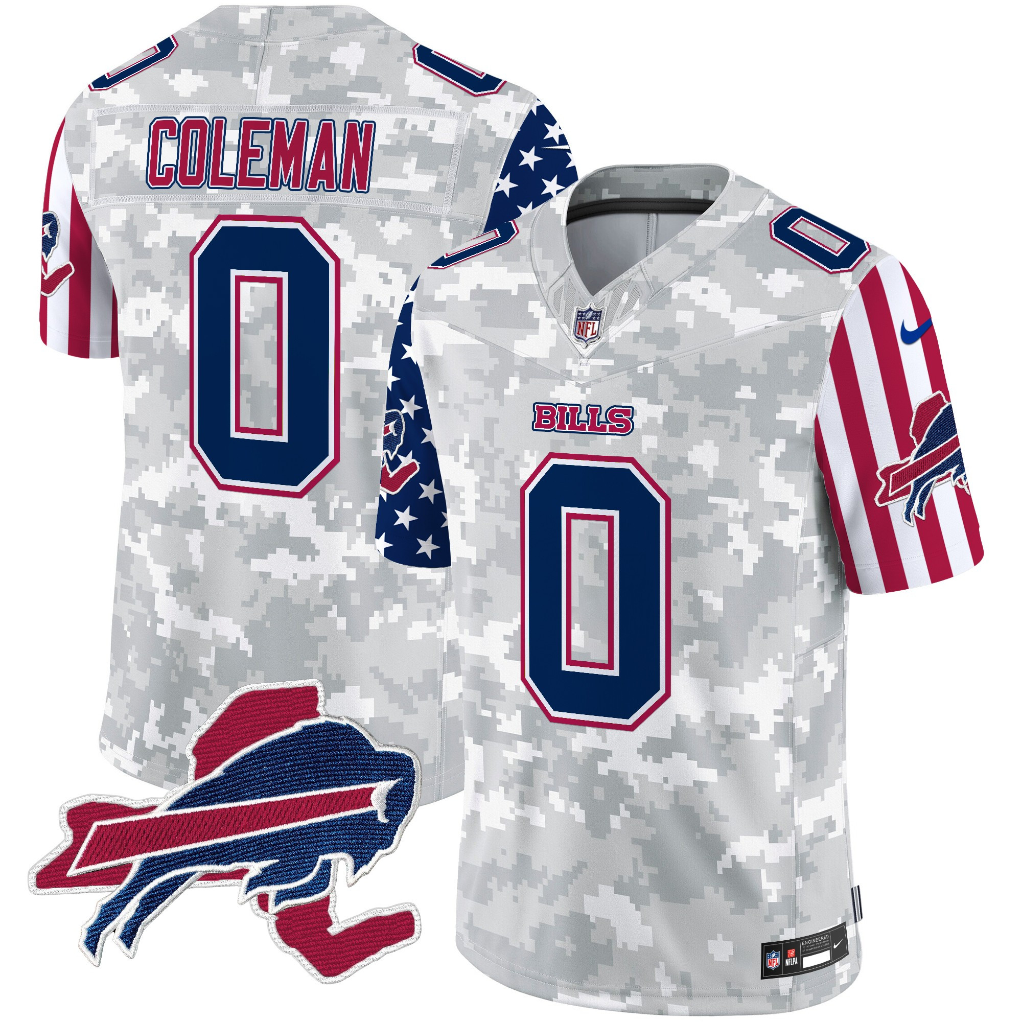 Men's Keon Coleman Buffalo Bills American Style Vapor Limited Arctic Camo Jersey - All Stitched