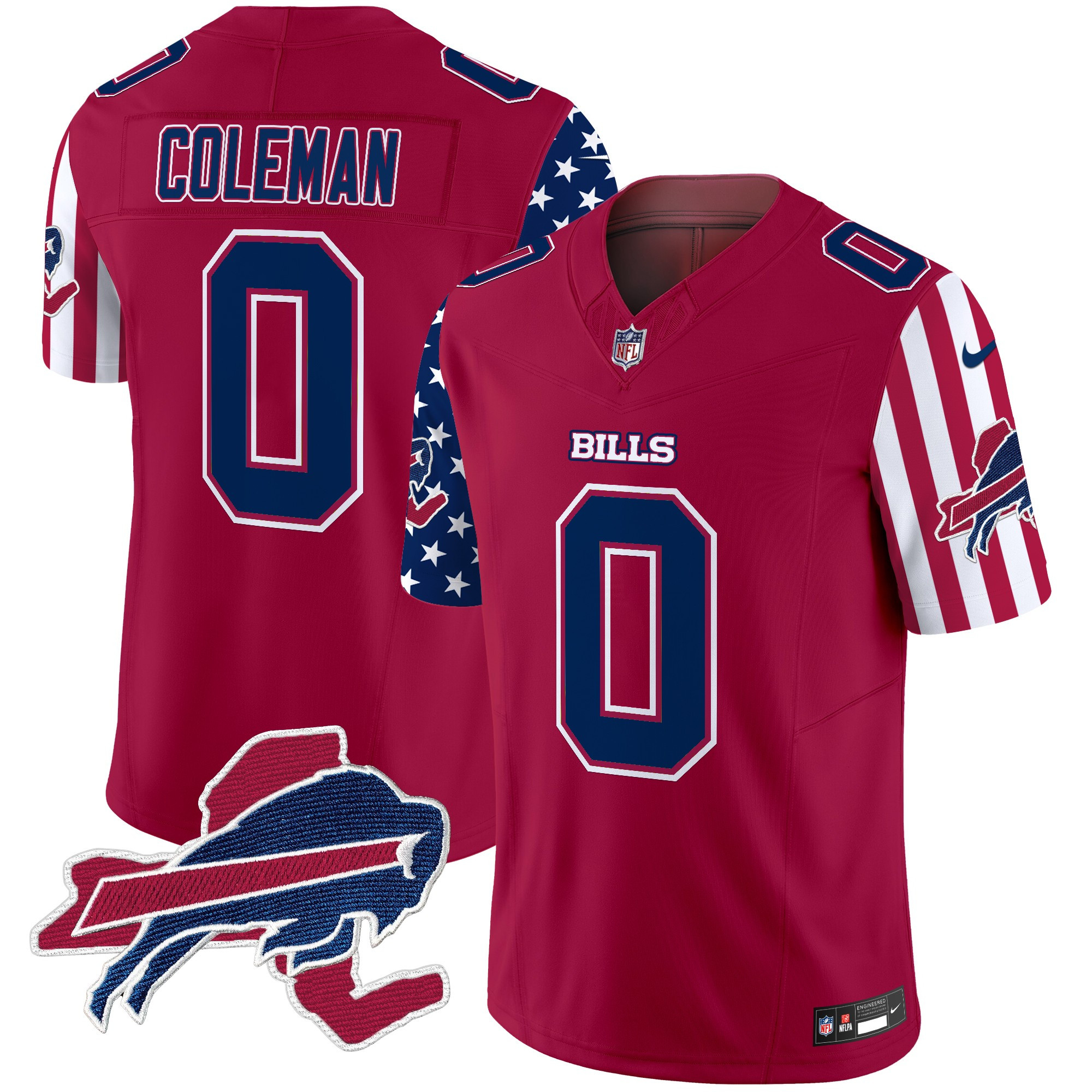 Men's Keon Coleman Buffalo Bills American Style Vapor Limited Red Jersey - All Stitched